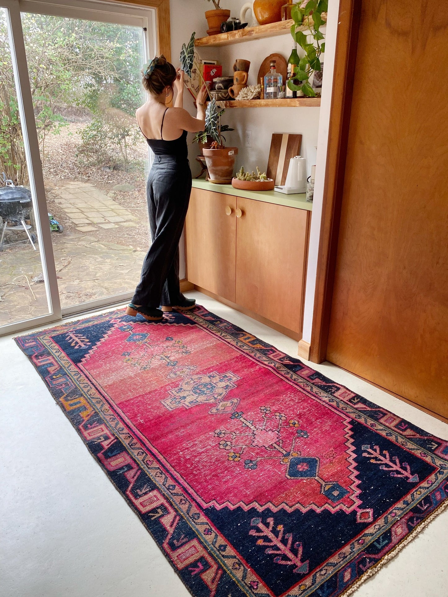 See Bright Fuscia Gia Vintage Persian Rug
