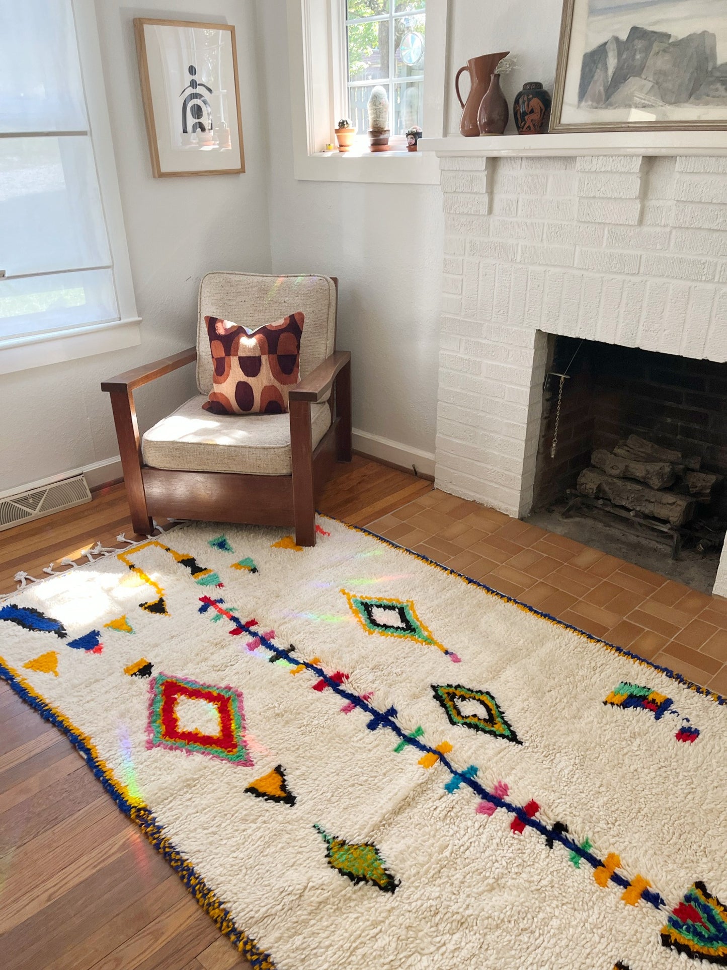 Style Ziz Moroccan Rug in a Living Room