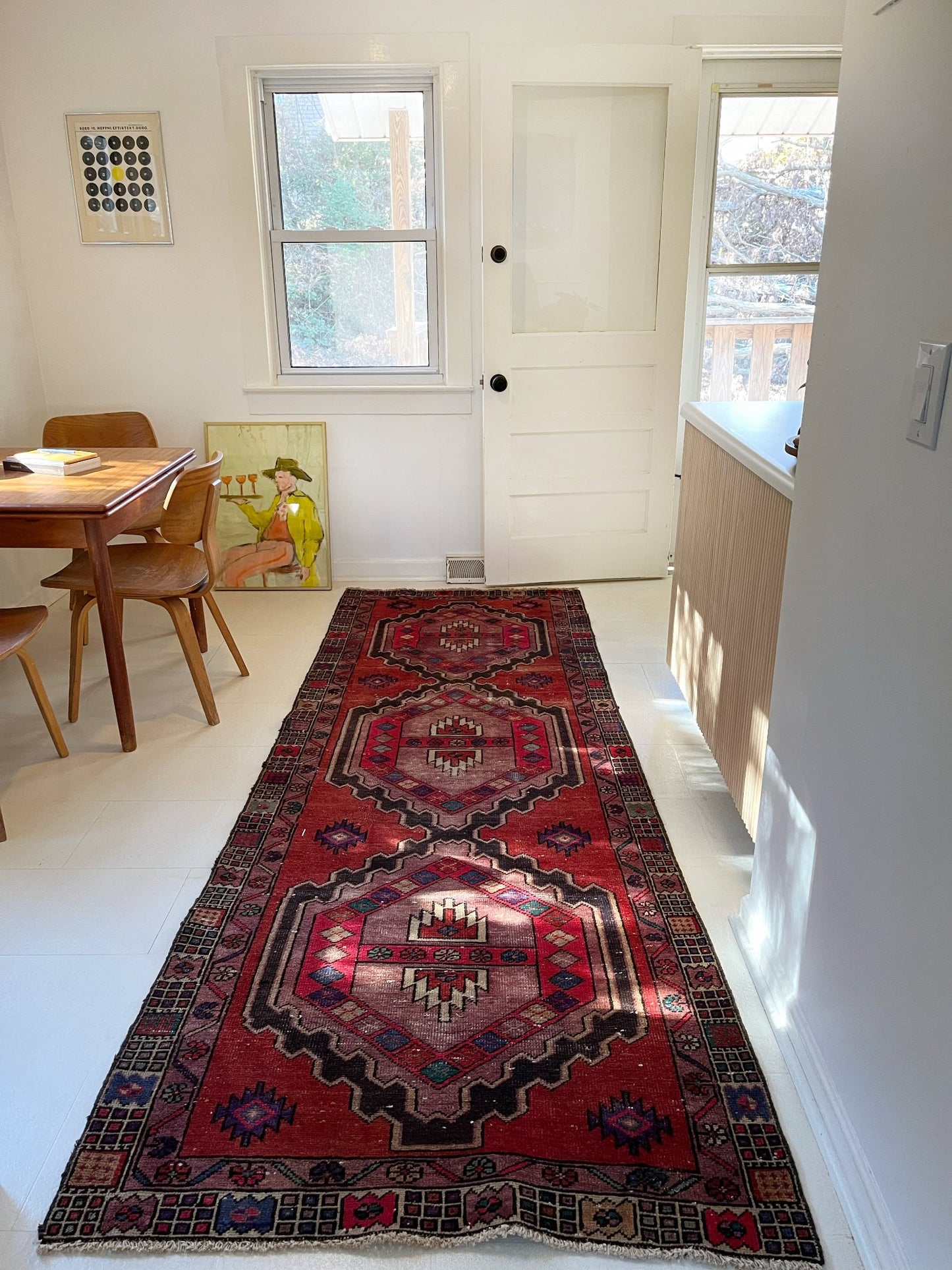 Enhance a Kitchen Space with a Vintage Red Runner Rug