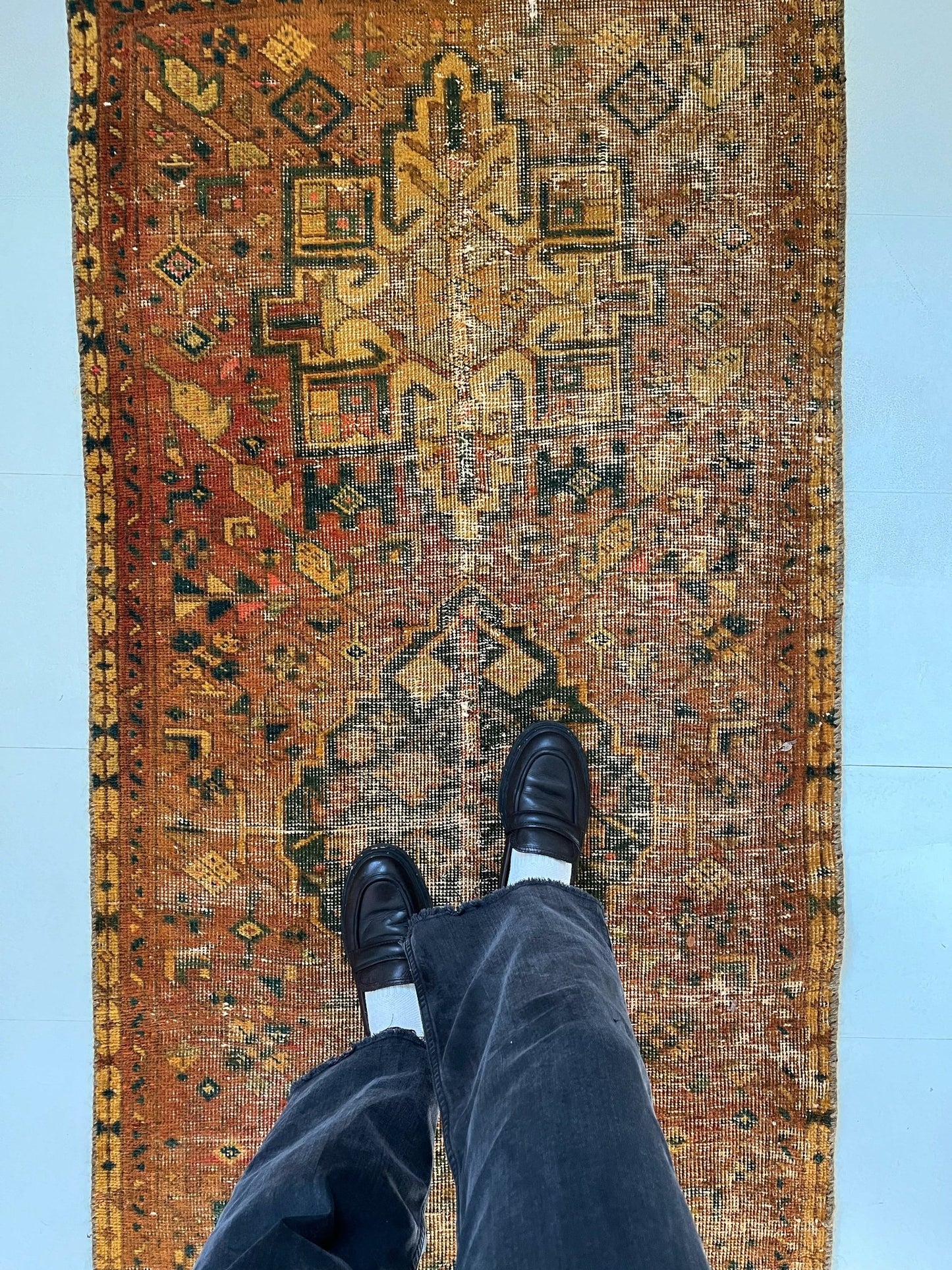 See Details and Motifs on Vintage Persian Runner Rug