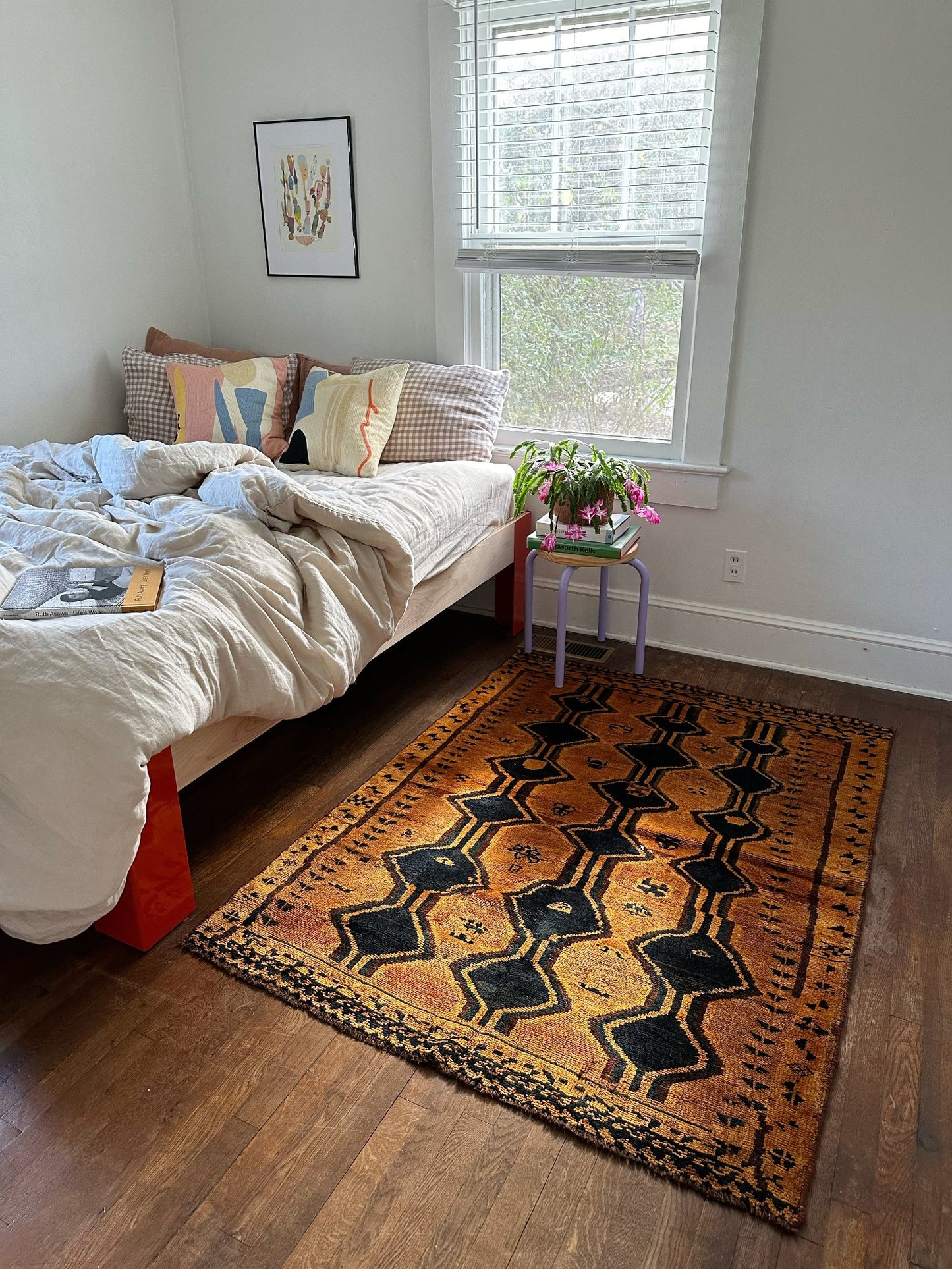 Enhance a Bedroom Scene with a Vintage Persian Area Rug