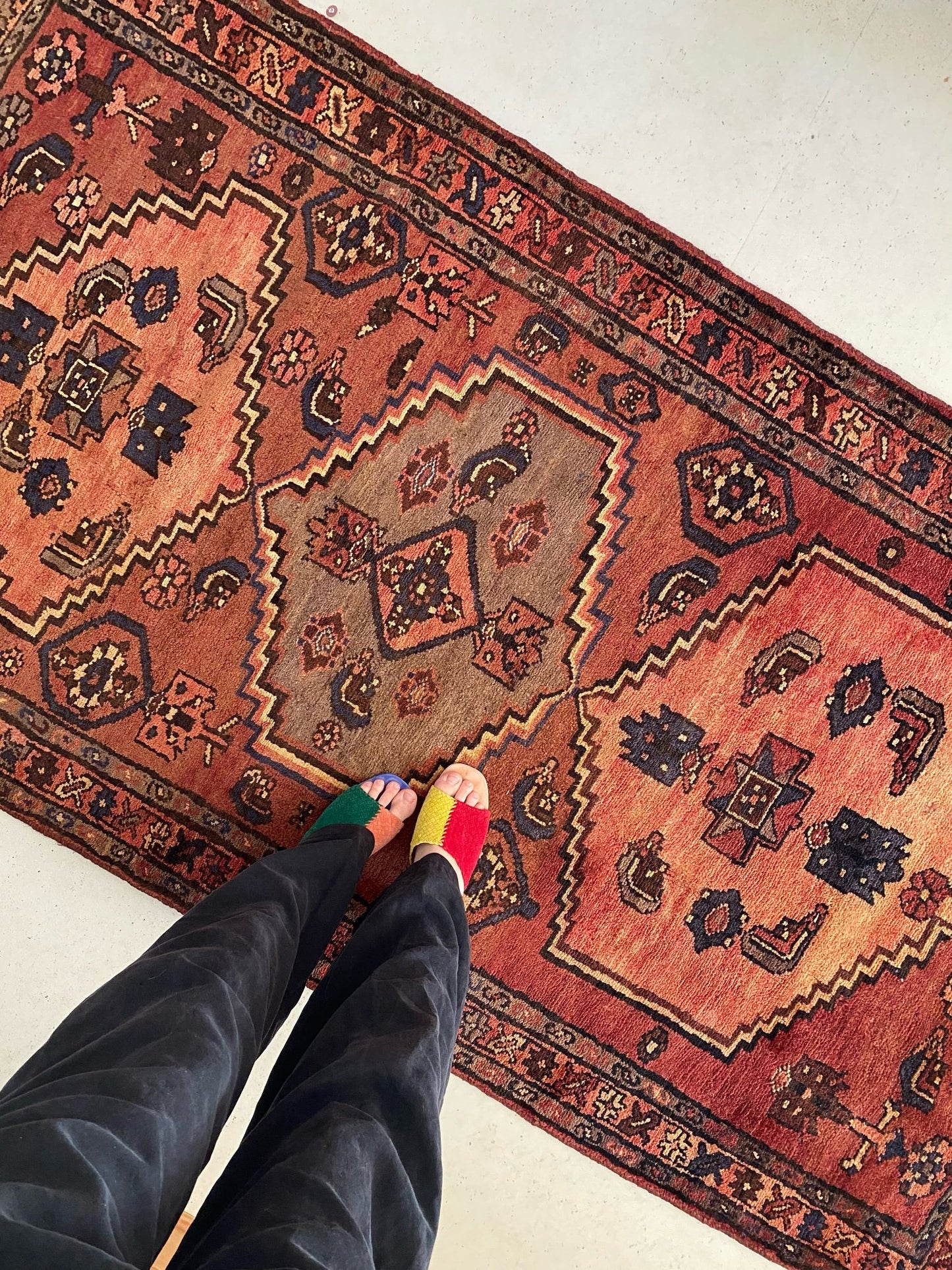 See Details and Motifs of Vintage Area Rug