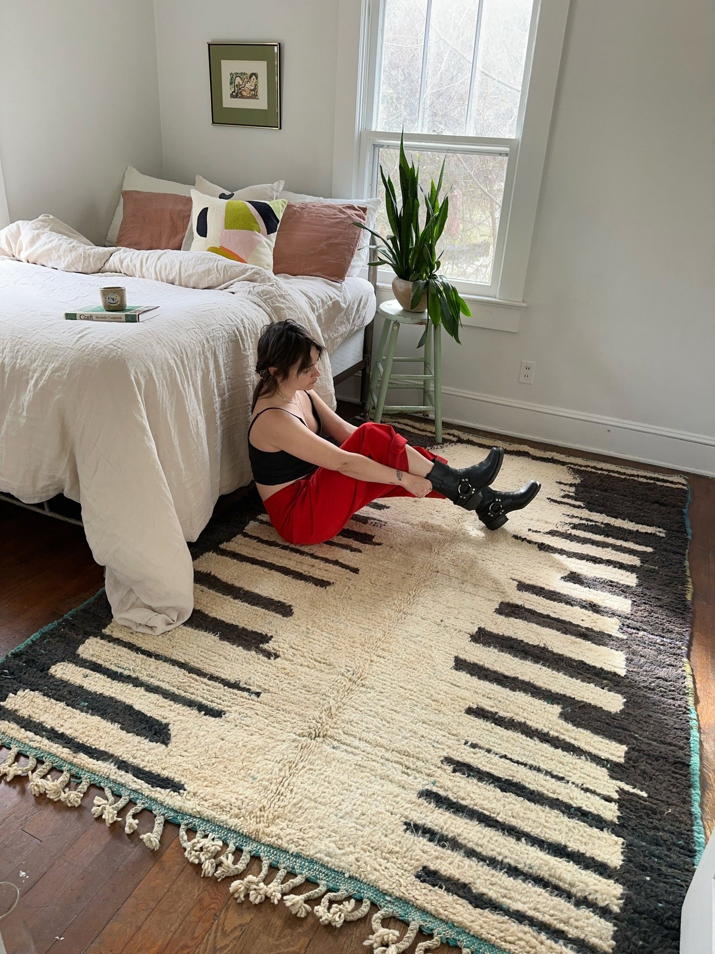 Enhance a Bedroom with Calavera multi color Moroccan Rug