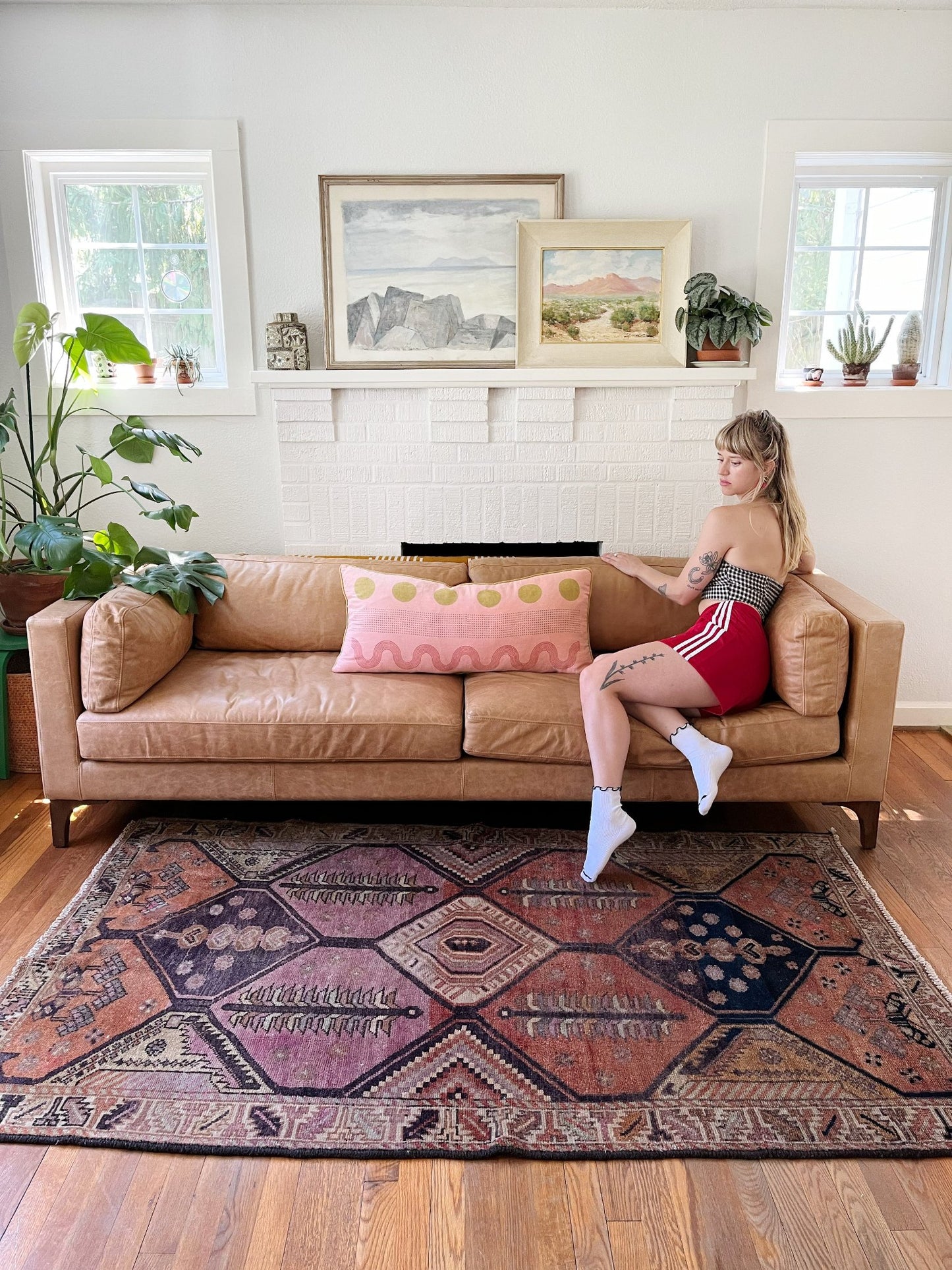 Style a Living Room with a Purple Vintage Persian Rug