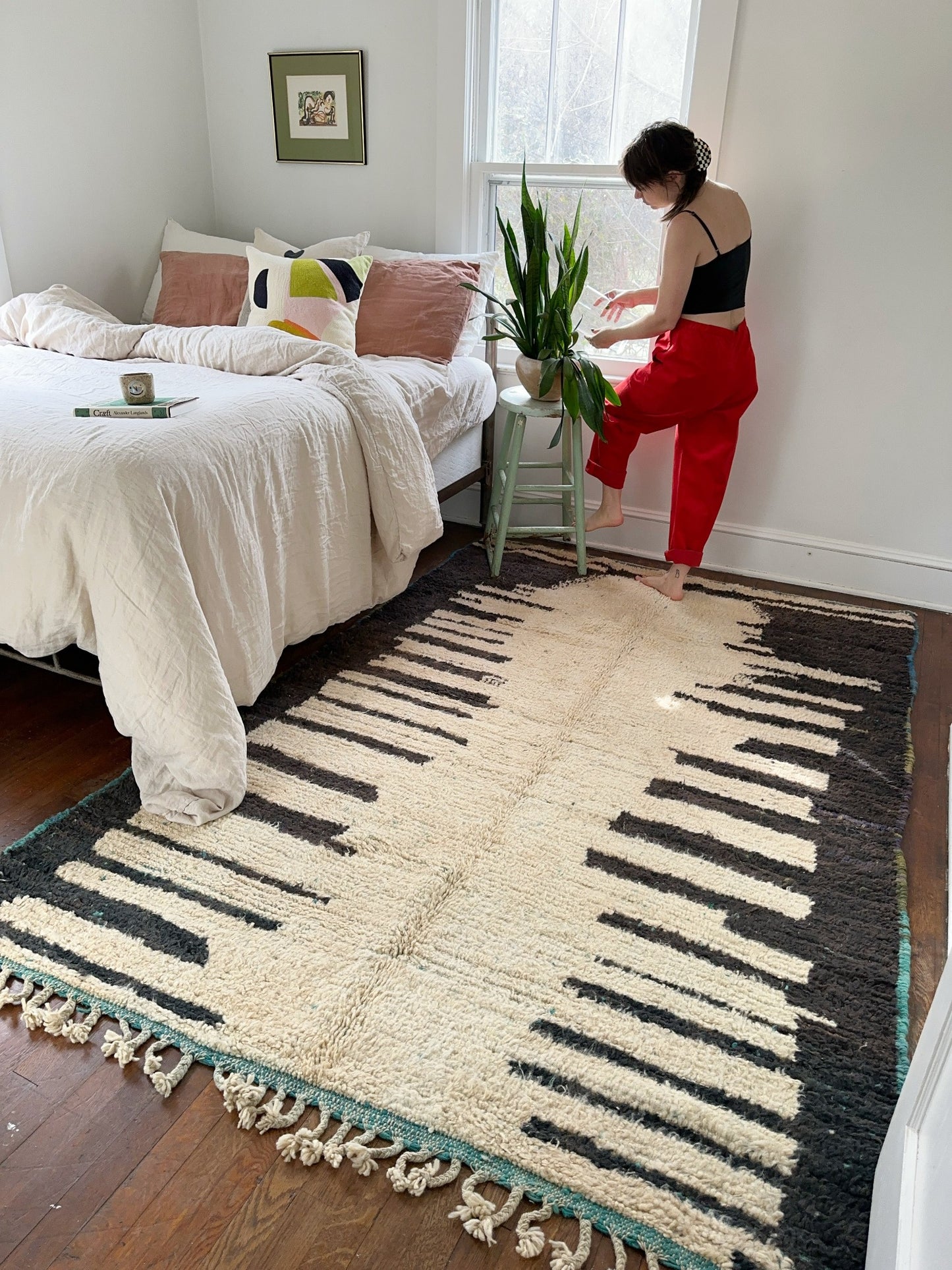 Style Calavera Moroccan area Rug Bedside