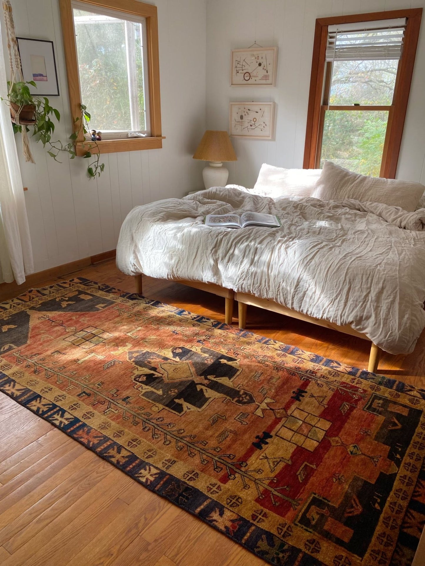 Define a Bedroom Space with a Gorgeous Vintage Persian Area Rug