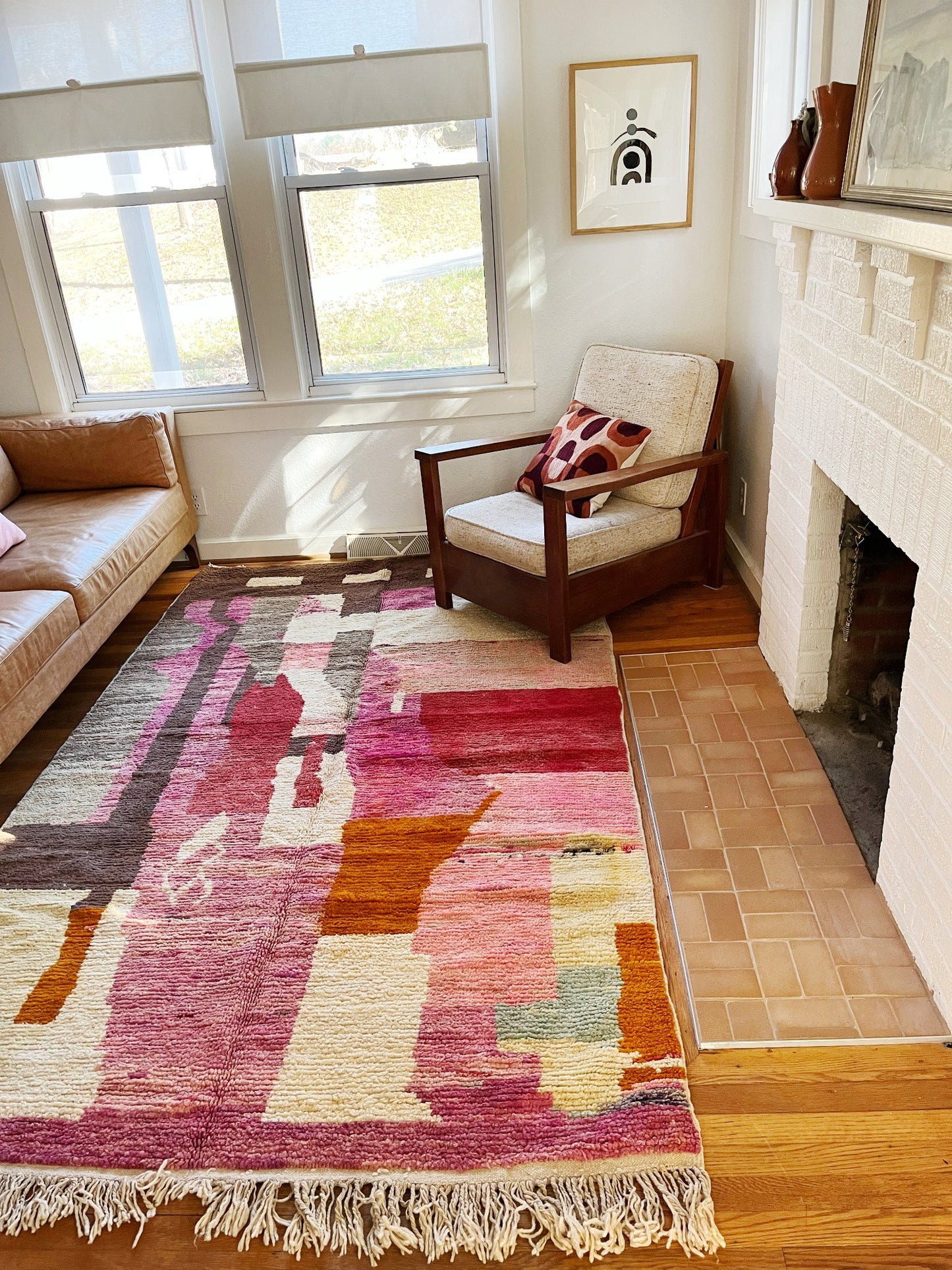 See Carrizo Moroccan Rug Styled in a Living Room