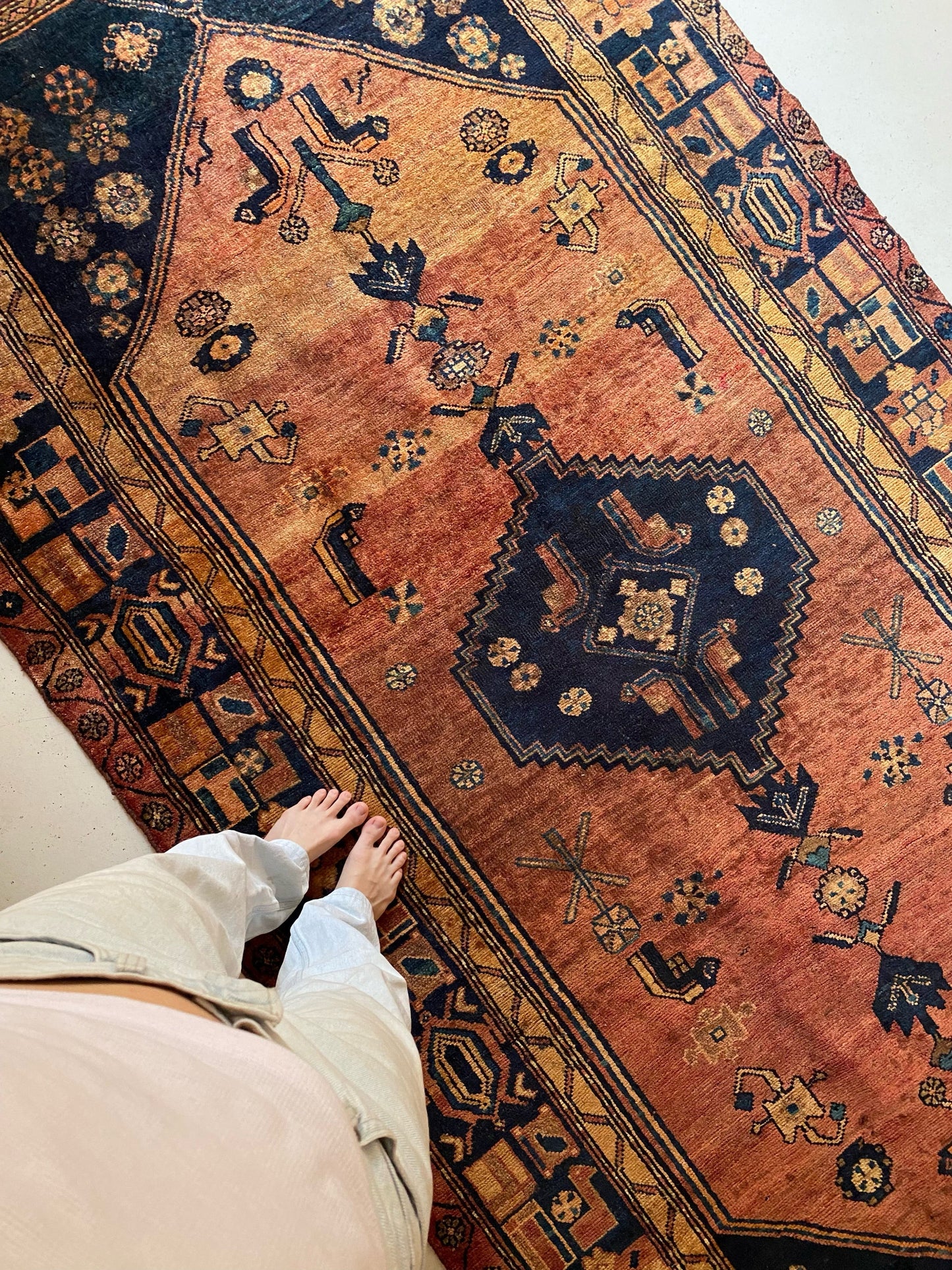 See Details and Motifs on Vintage Persian Rug