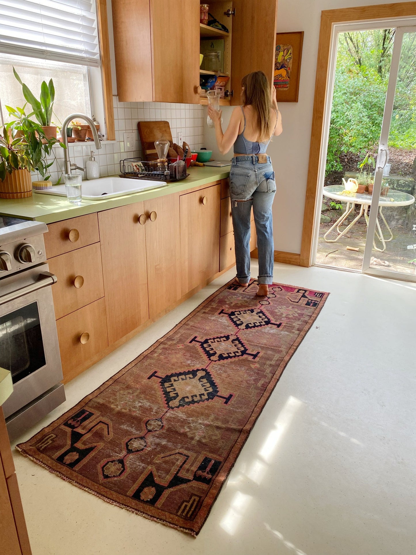 See Indus Pink Persian Runner Rug