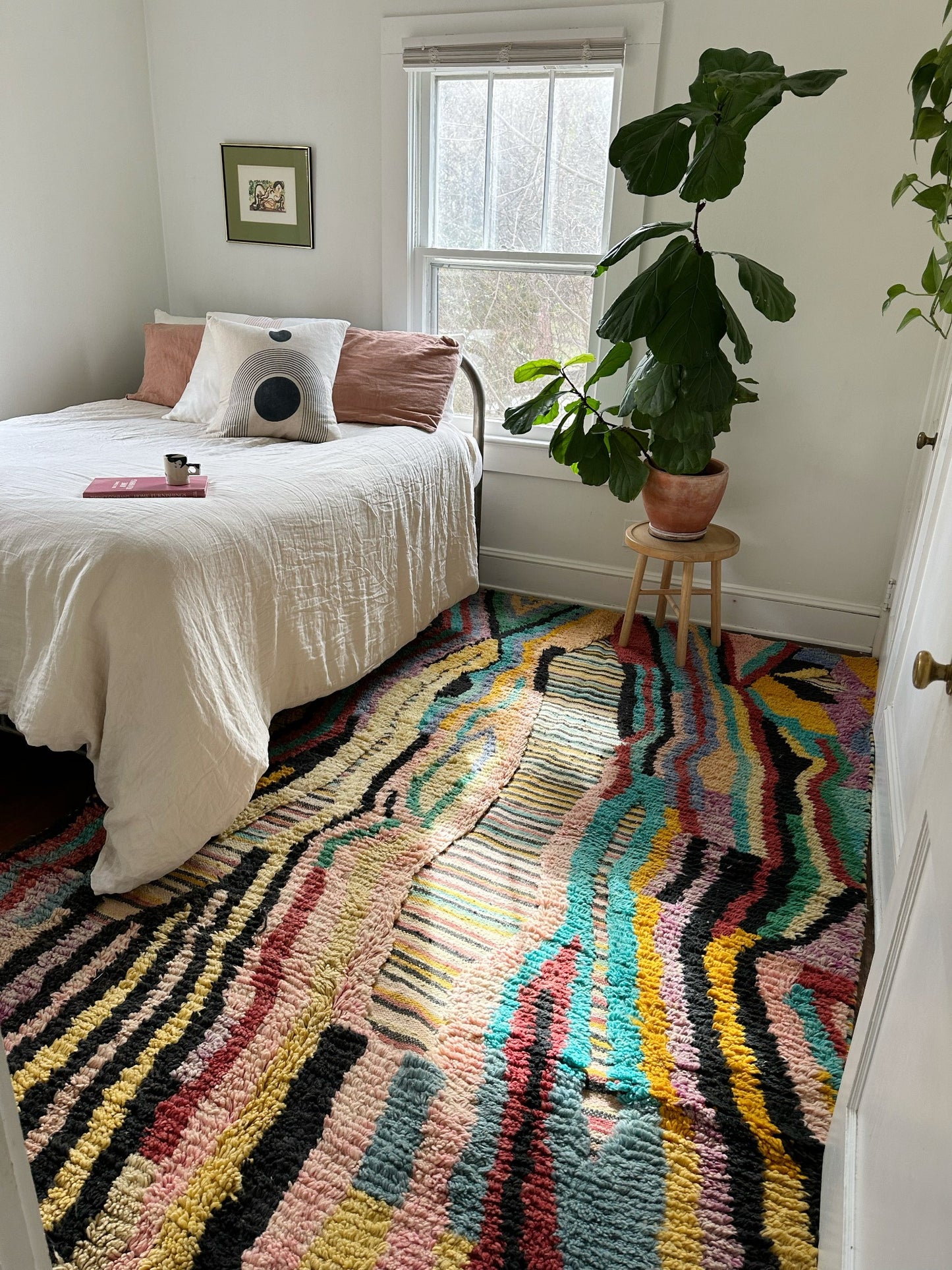 Style Lucia Moroccan Rug in a Bedroom