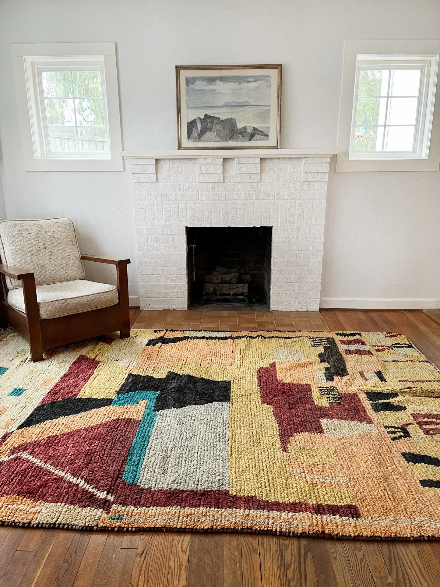 Style Bennett Moroccan Rug in a Living Room