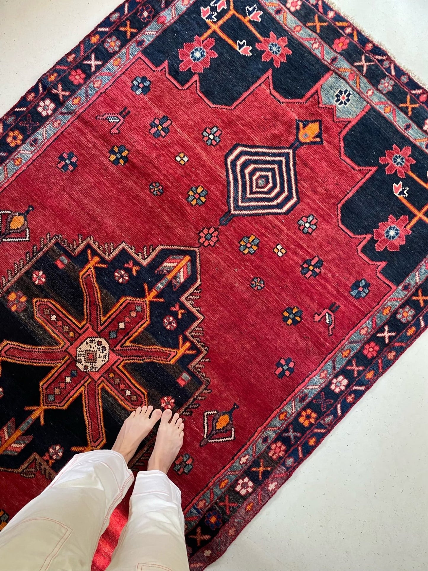 Shop Vintage Red and Blue Persian Rug