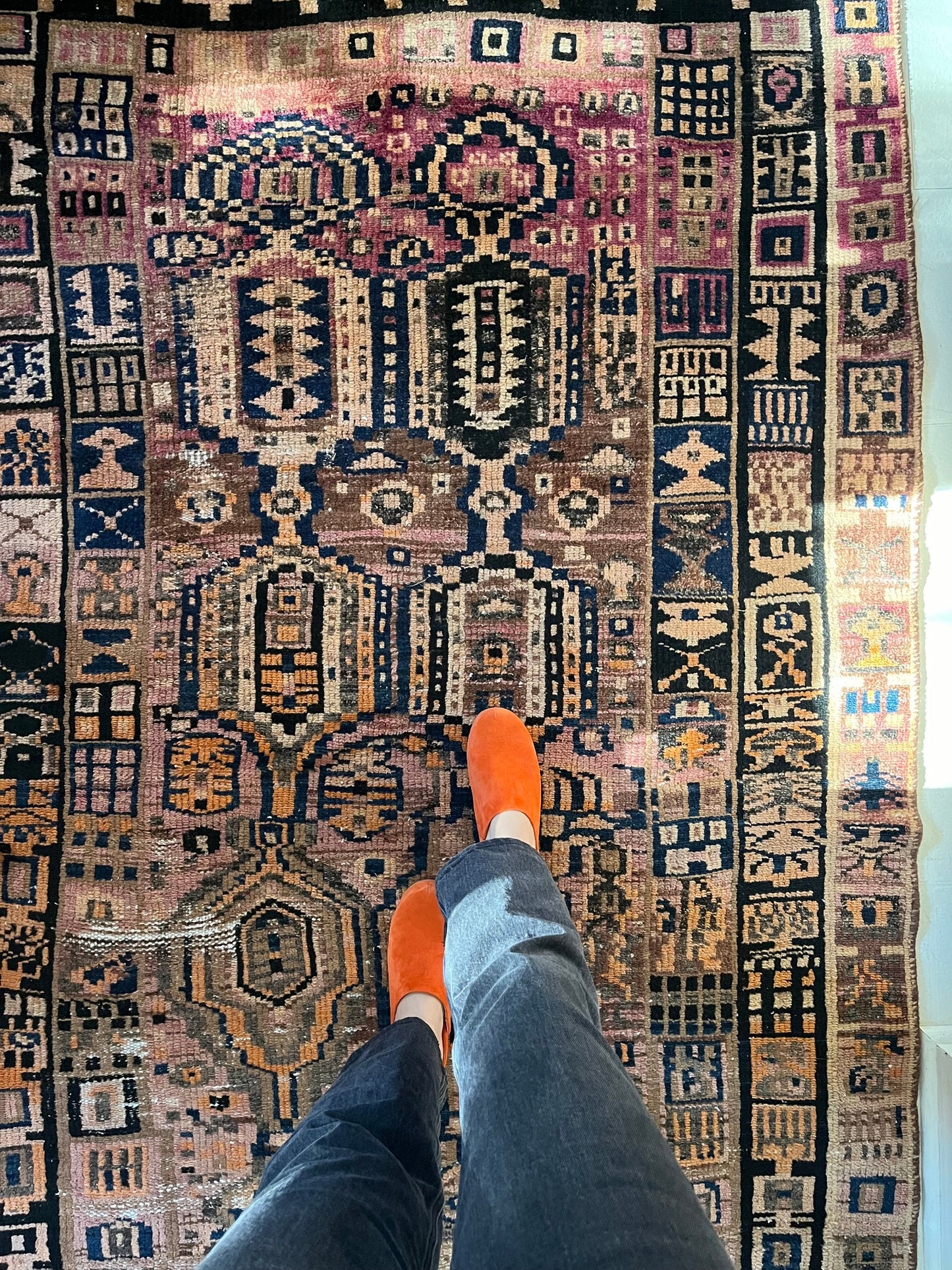 See Details and Motifs on Celine Vintage Persian Rug