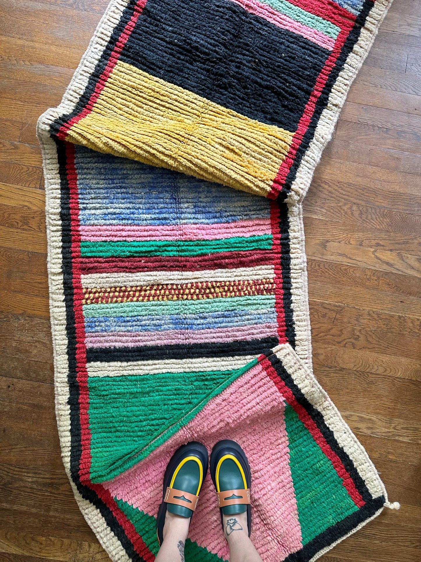 See Pile and Details of Moroccan Runner Rug