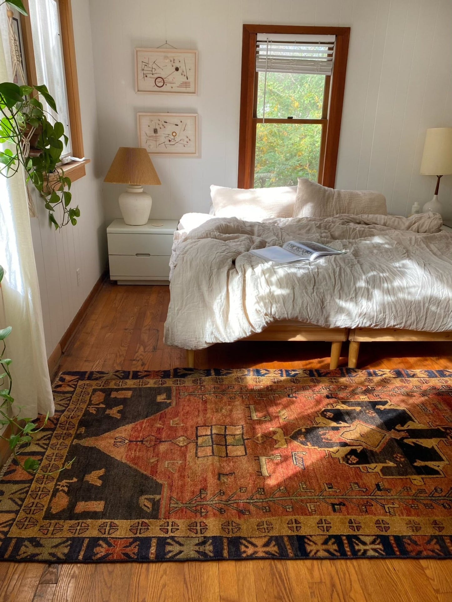 Style a Bedroom with a Vintage Terracotta Persian Area Rug