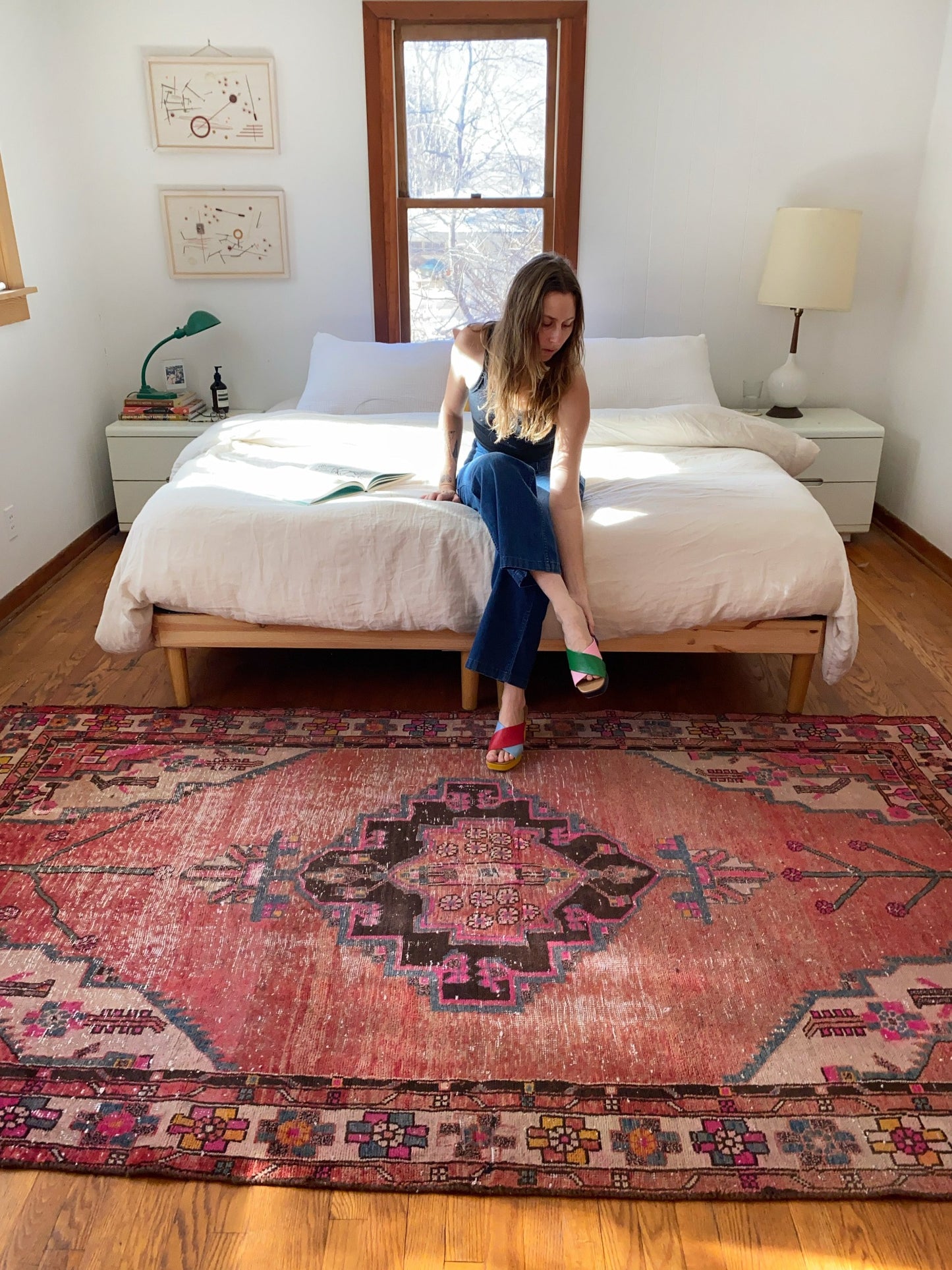 See Solanum Persian Rug Styled in a Bedroom