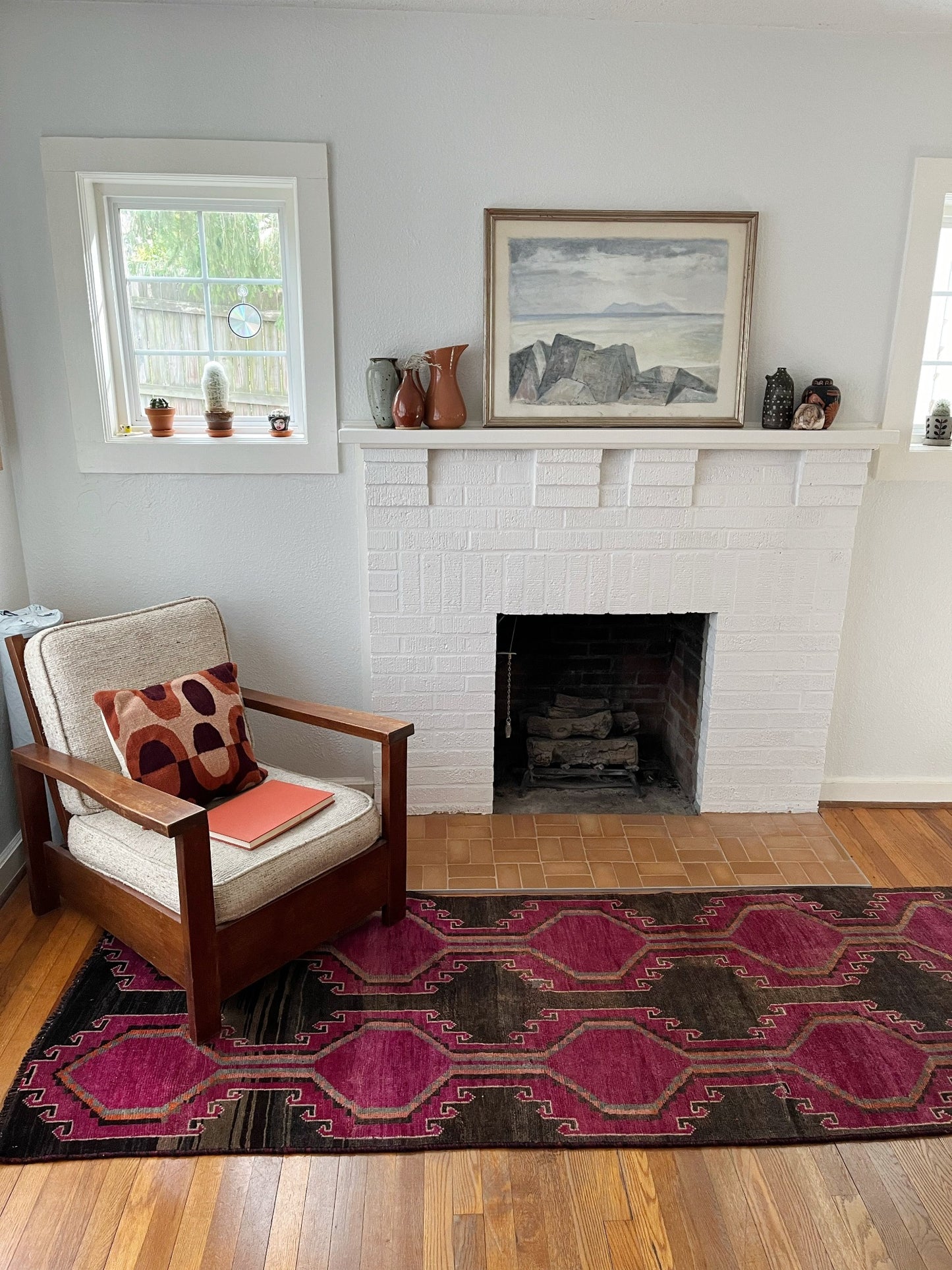 Style Plumeria Persian Runner in a Living Room