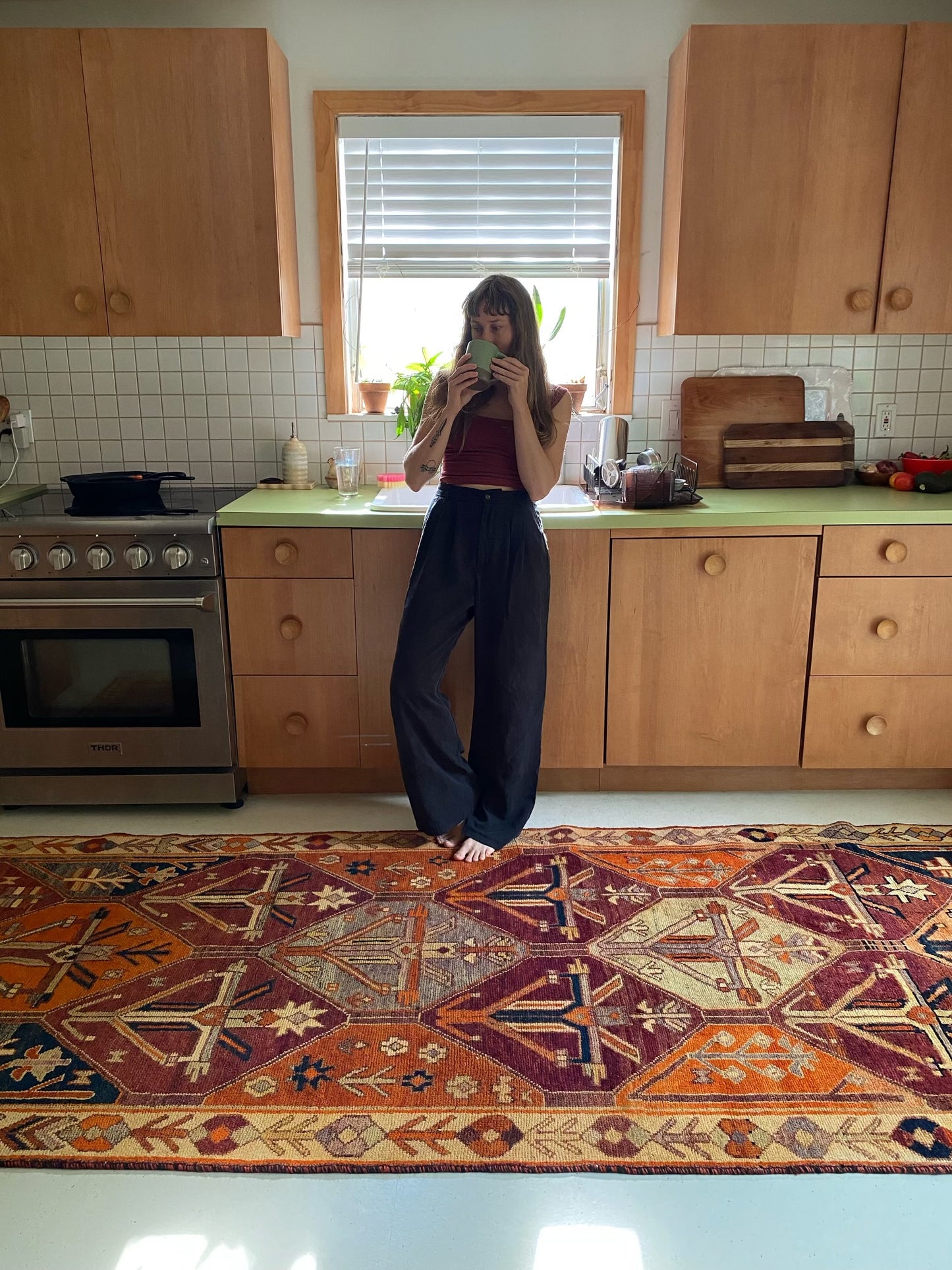 Camas Orange Vintage Persian Rug