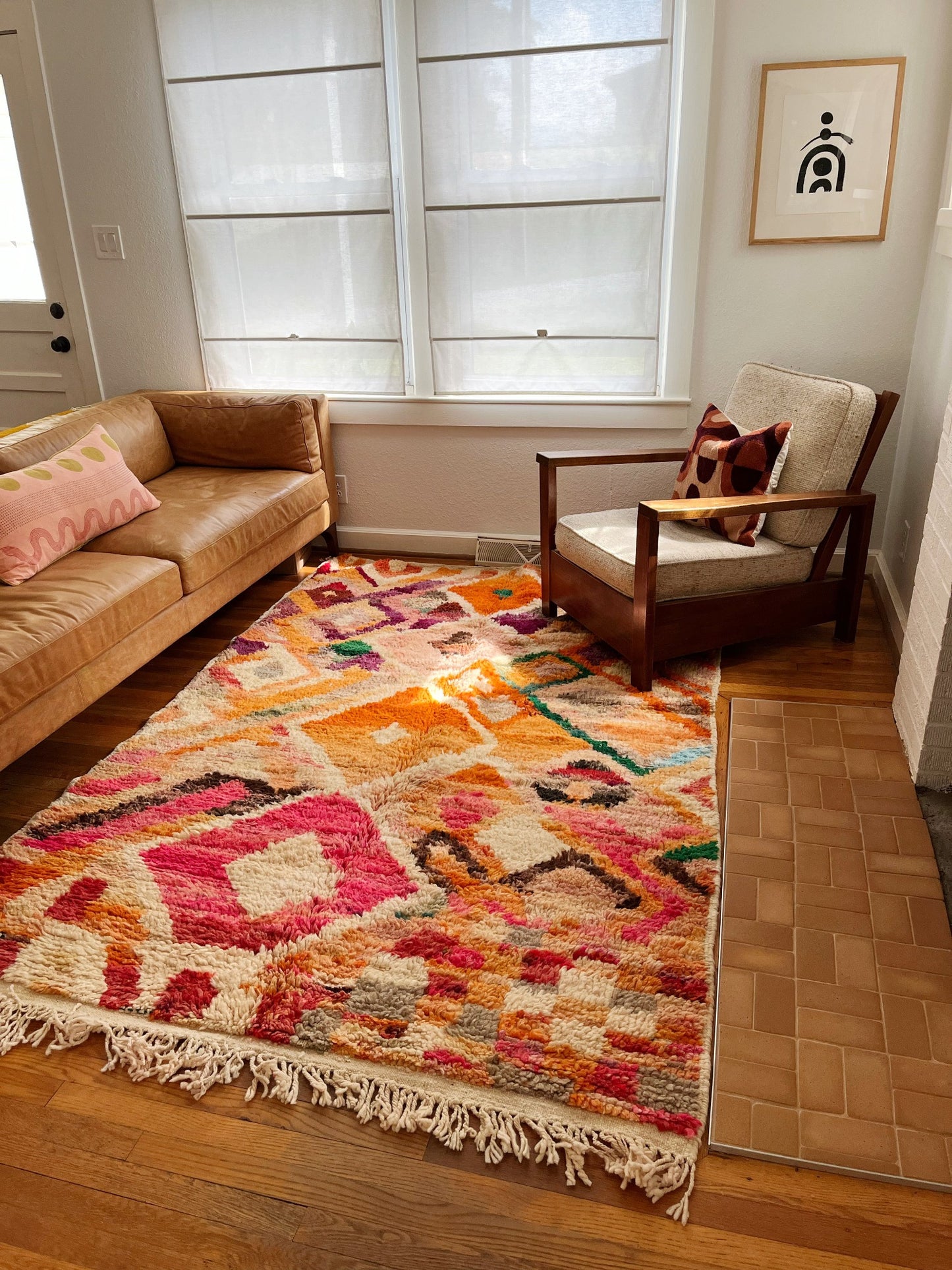 Explore the Fizz Moroccan Rug Styled in a Living Room