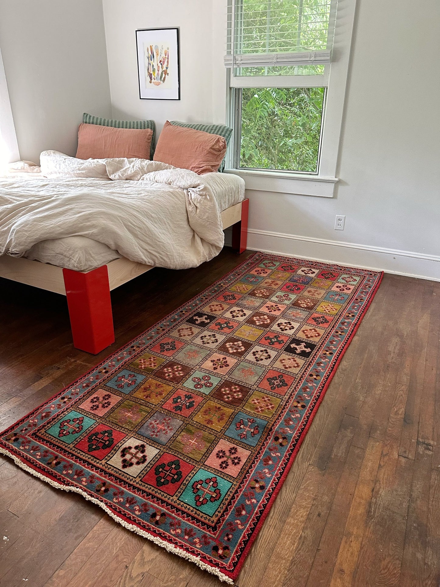 Style a Khesti Colorful Runner Rug in a Bedroom