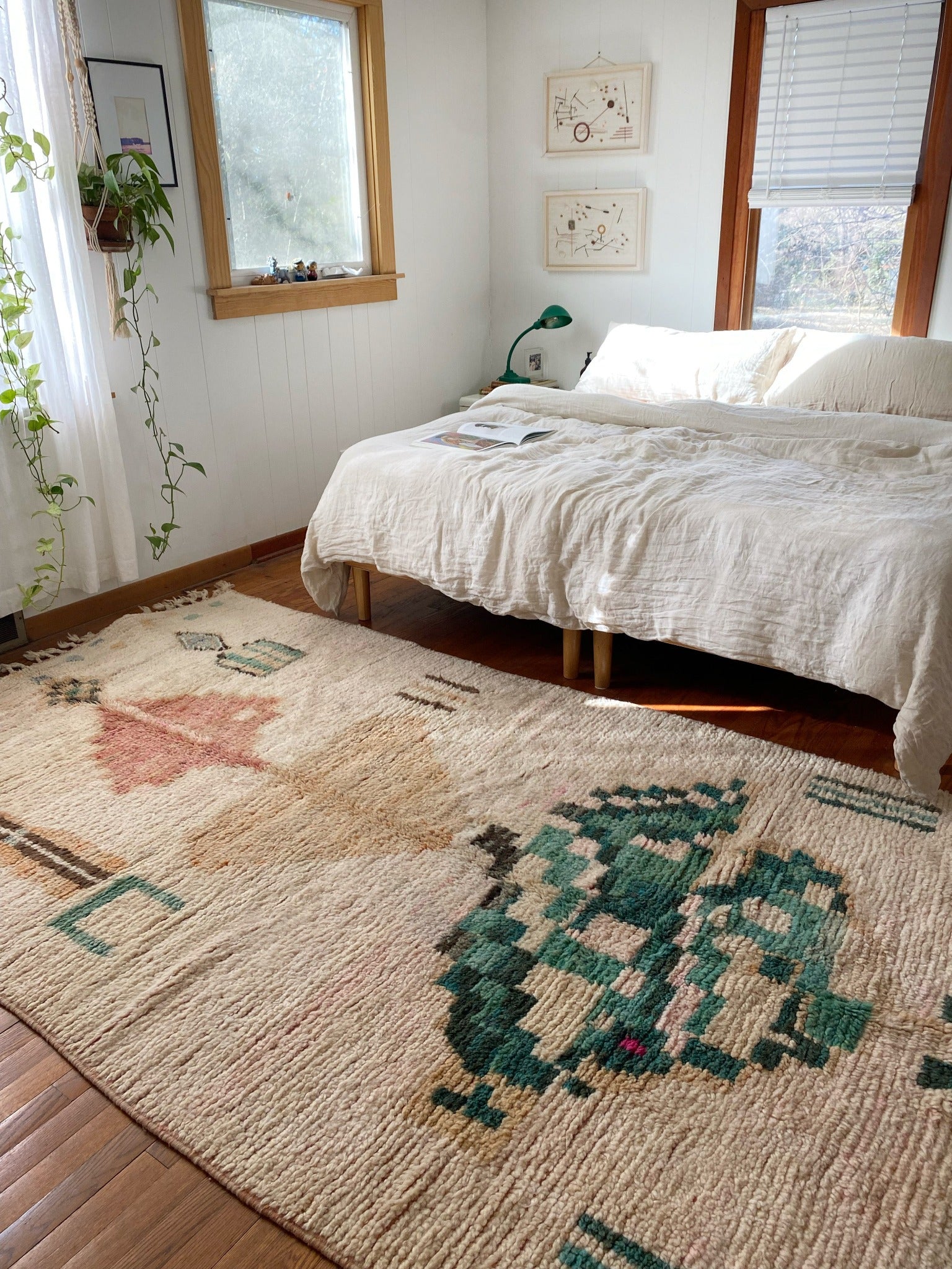 See Maya Moroccan Rug Styled in a Bedroom