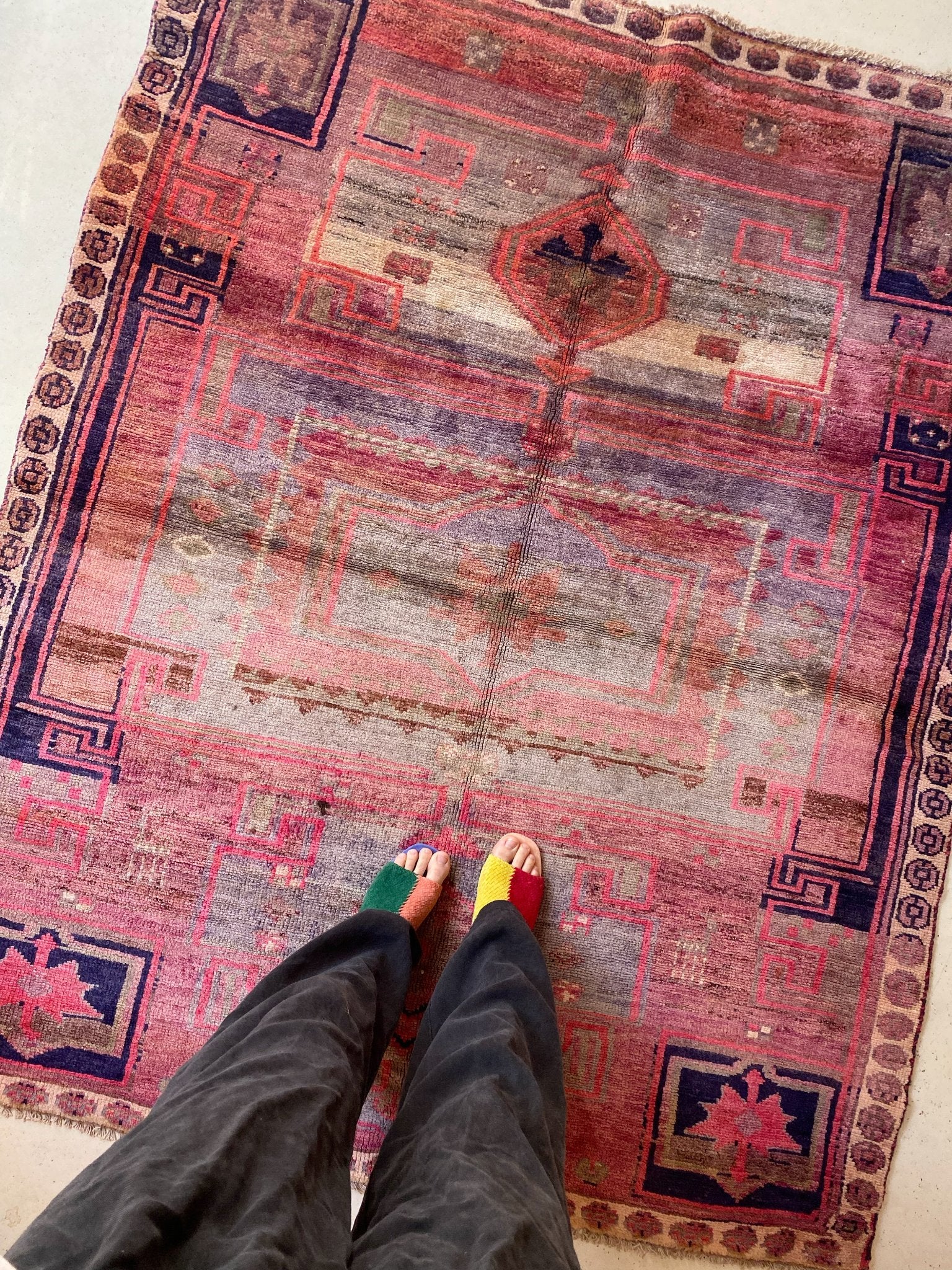 See Details of Vintage PInk Persian Rug