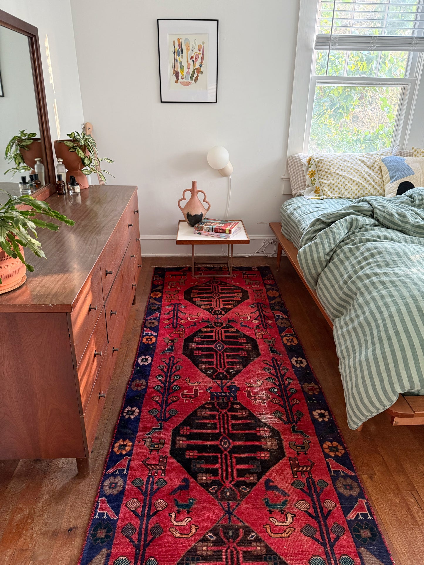 Zinnia Red Vintage Persian Runner