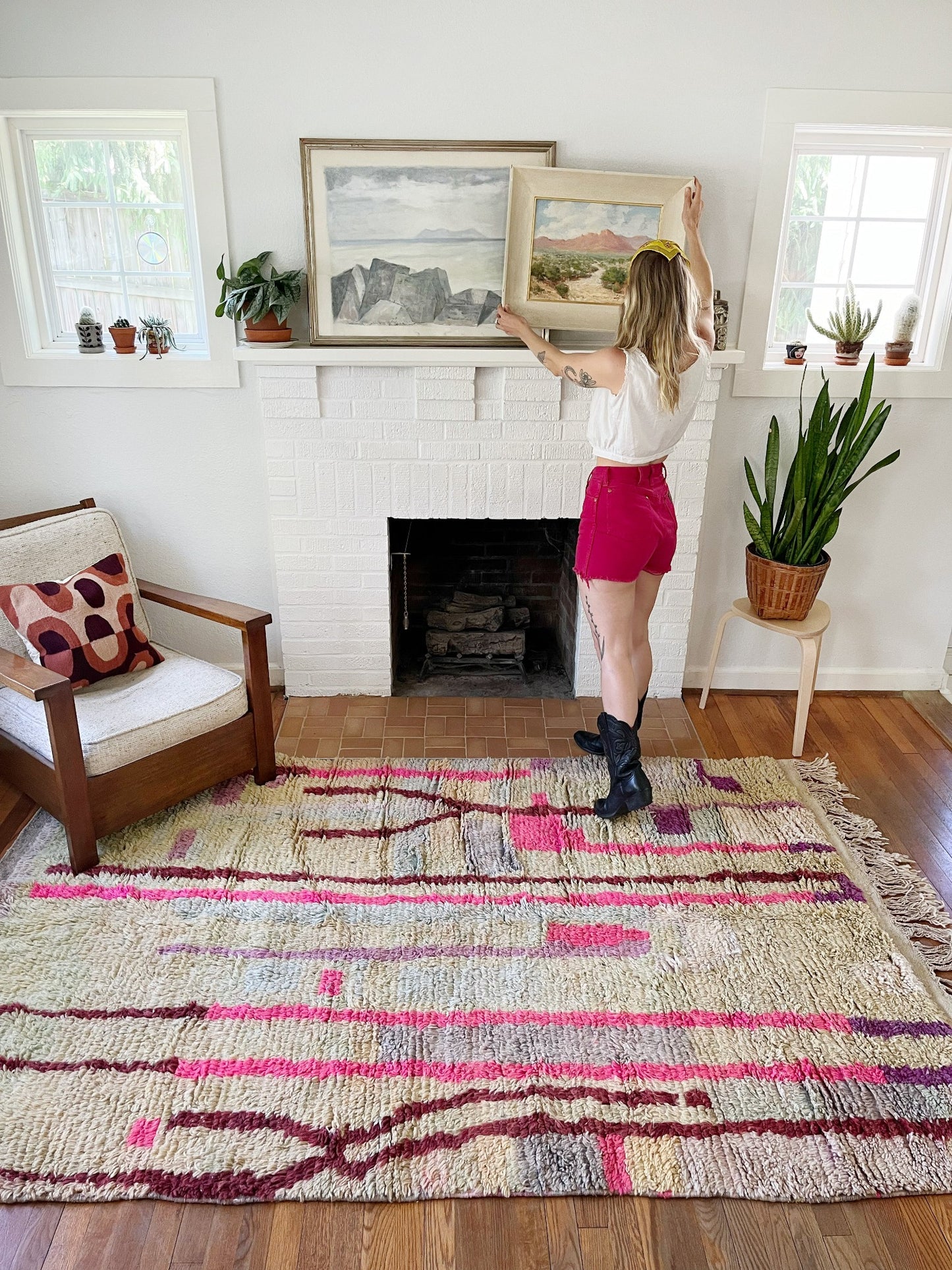 See PInk Handmade Moroccan Area Rug