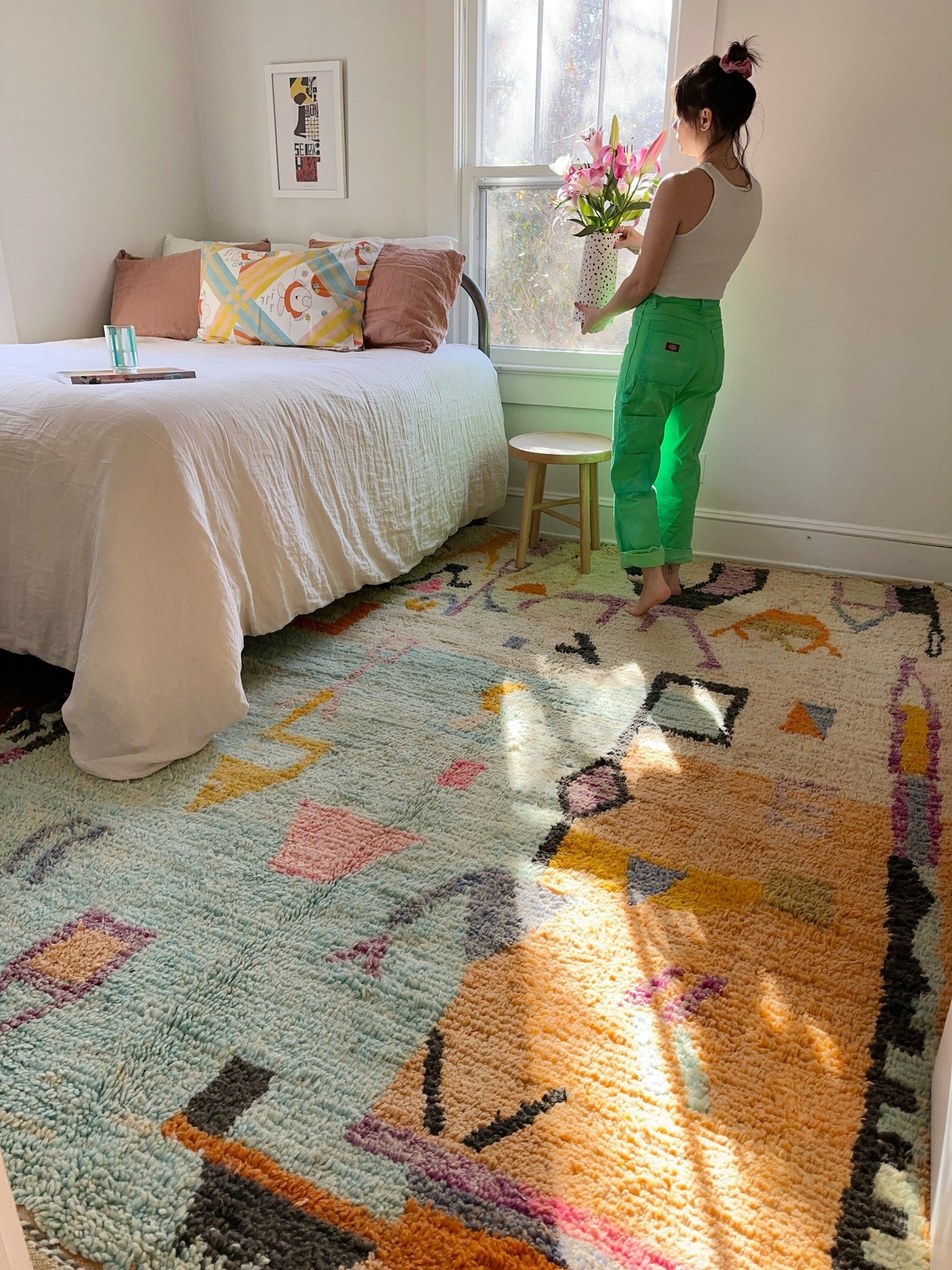 Style Salinas Moroccan High Pile Rug in a Bedroom