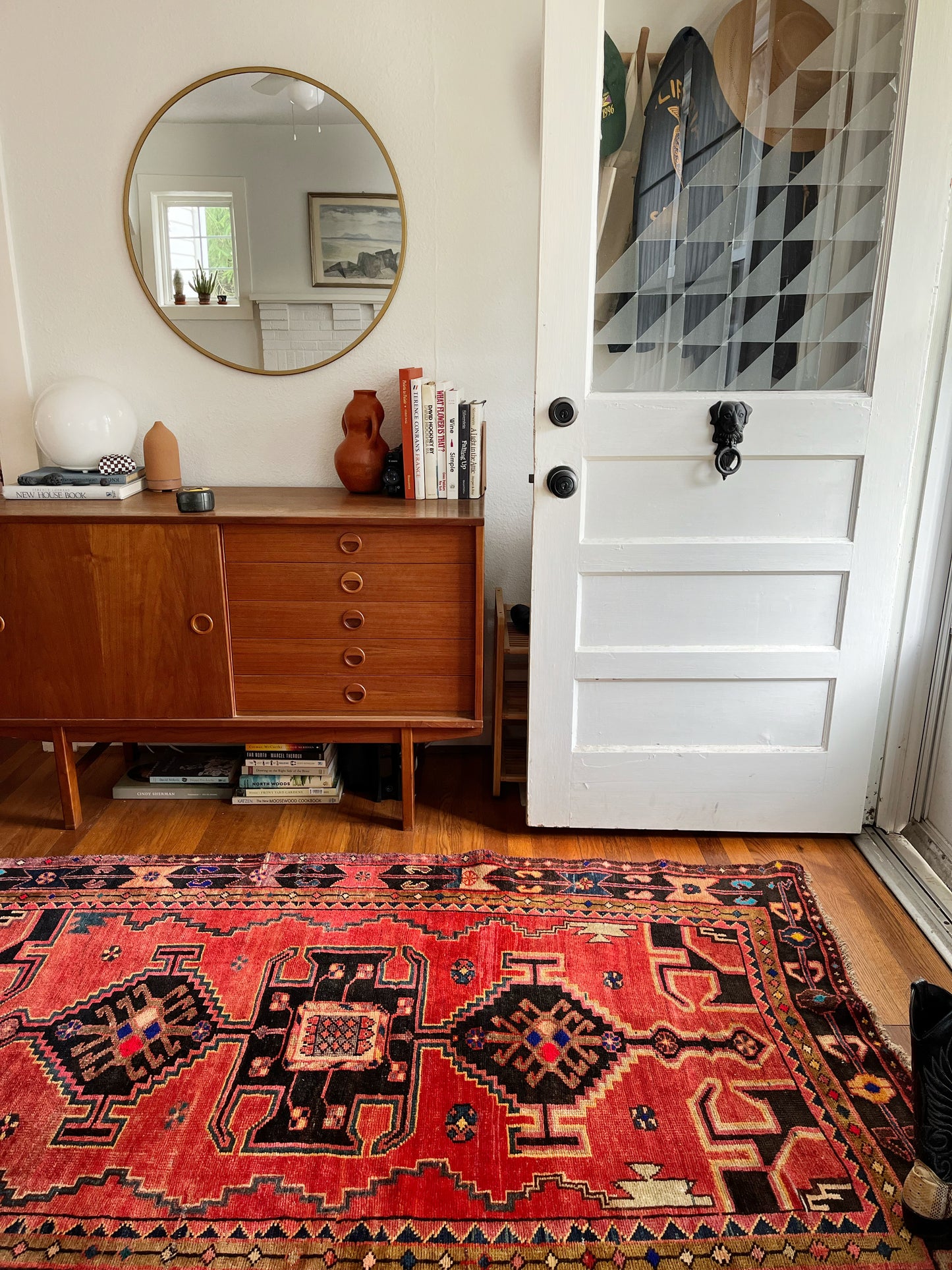 Style an Entryway with a Bright Vintage Persian Rug