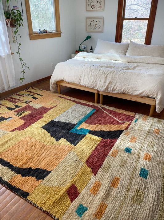 See Bennett Moroccan Rug in a Bedroom