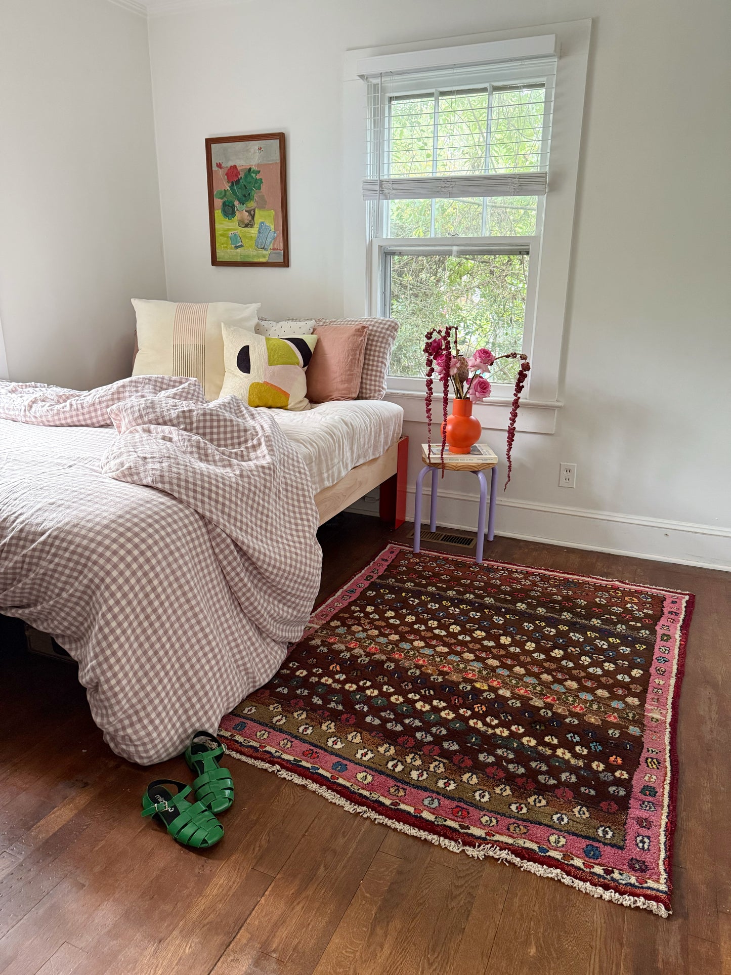 Pansy Floral Vintage Persian Rug