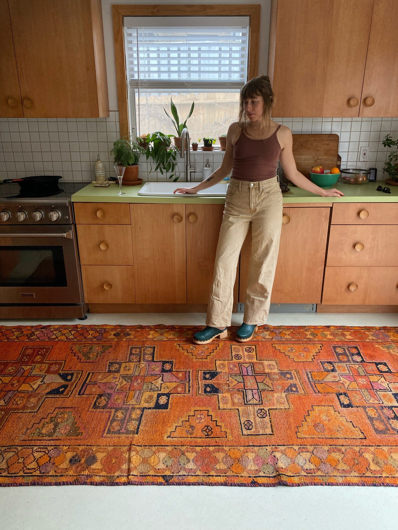 Enhance a Kitchen with Vintage Persian multi color rug