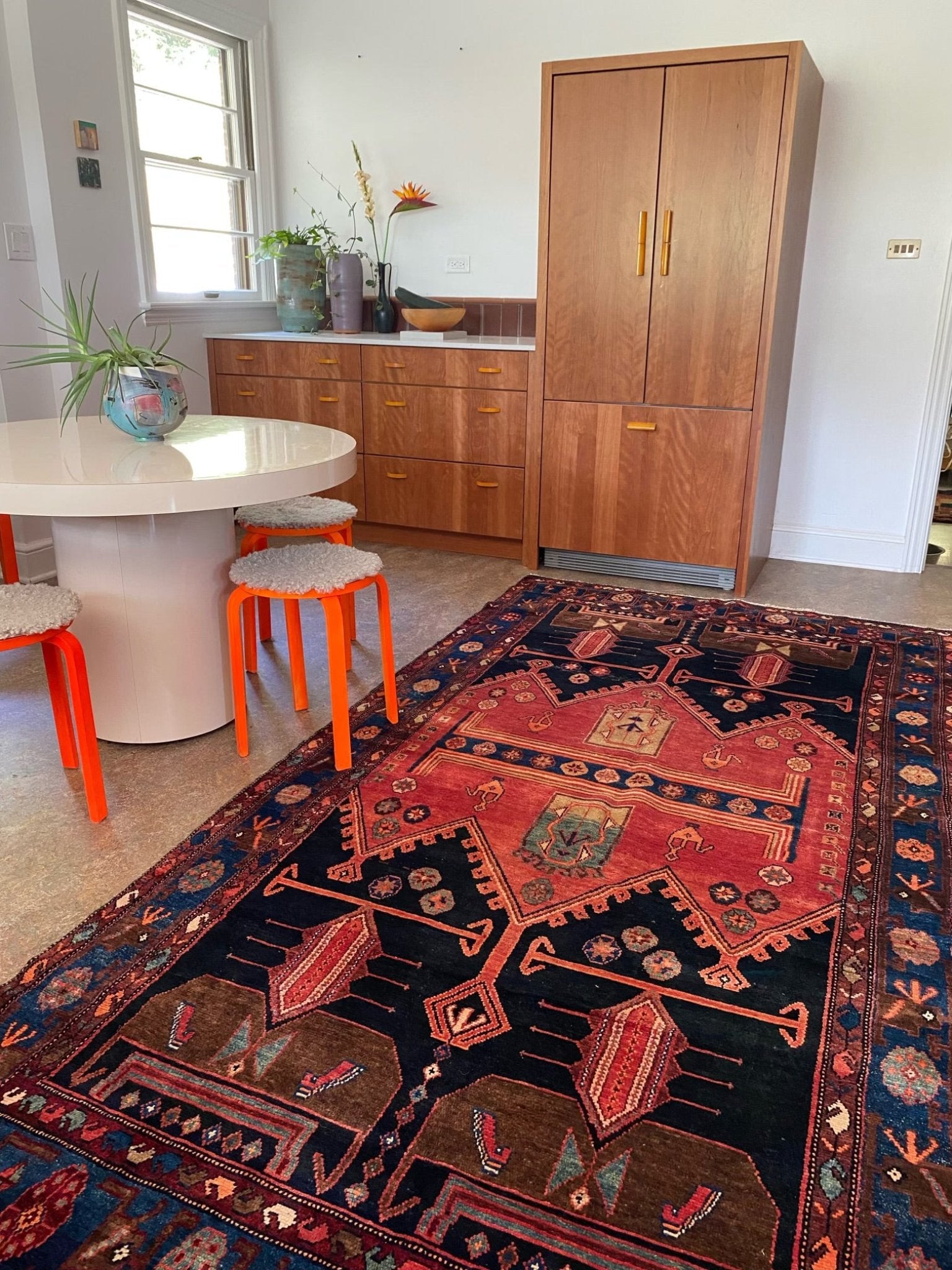 Enhance a Kitchen with a Bold Vintage Persian Rug