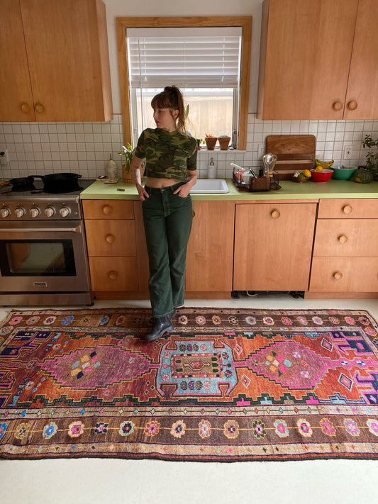 See Lou Vintage Persian Rug Styled in a Contemporary Kitchen