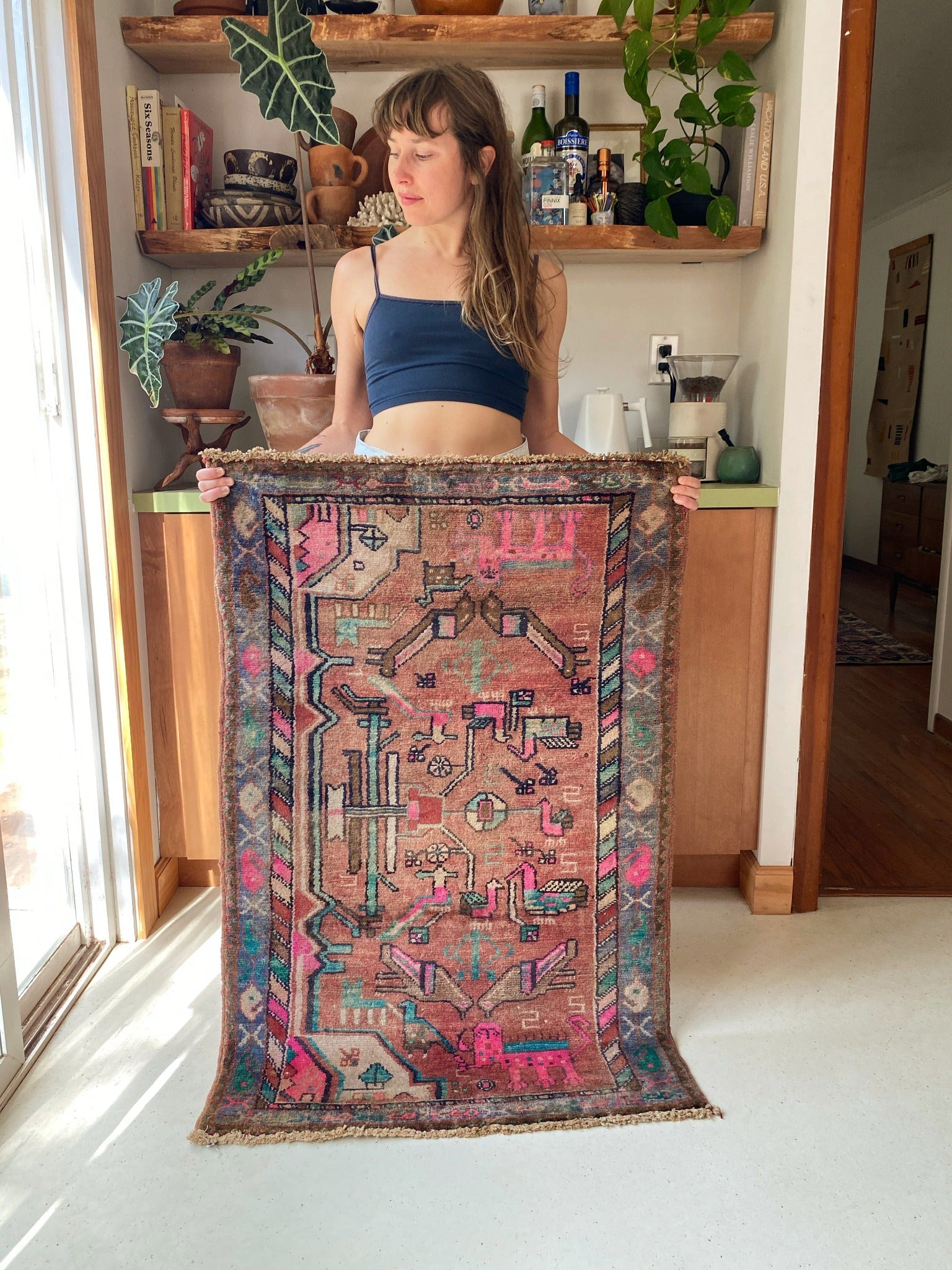 Bright Persian Rugs Tigris Bright Vintage Persian Mini Rug | Lost Hunt Vintage