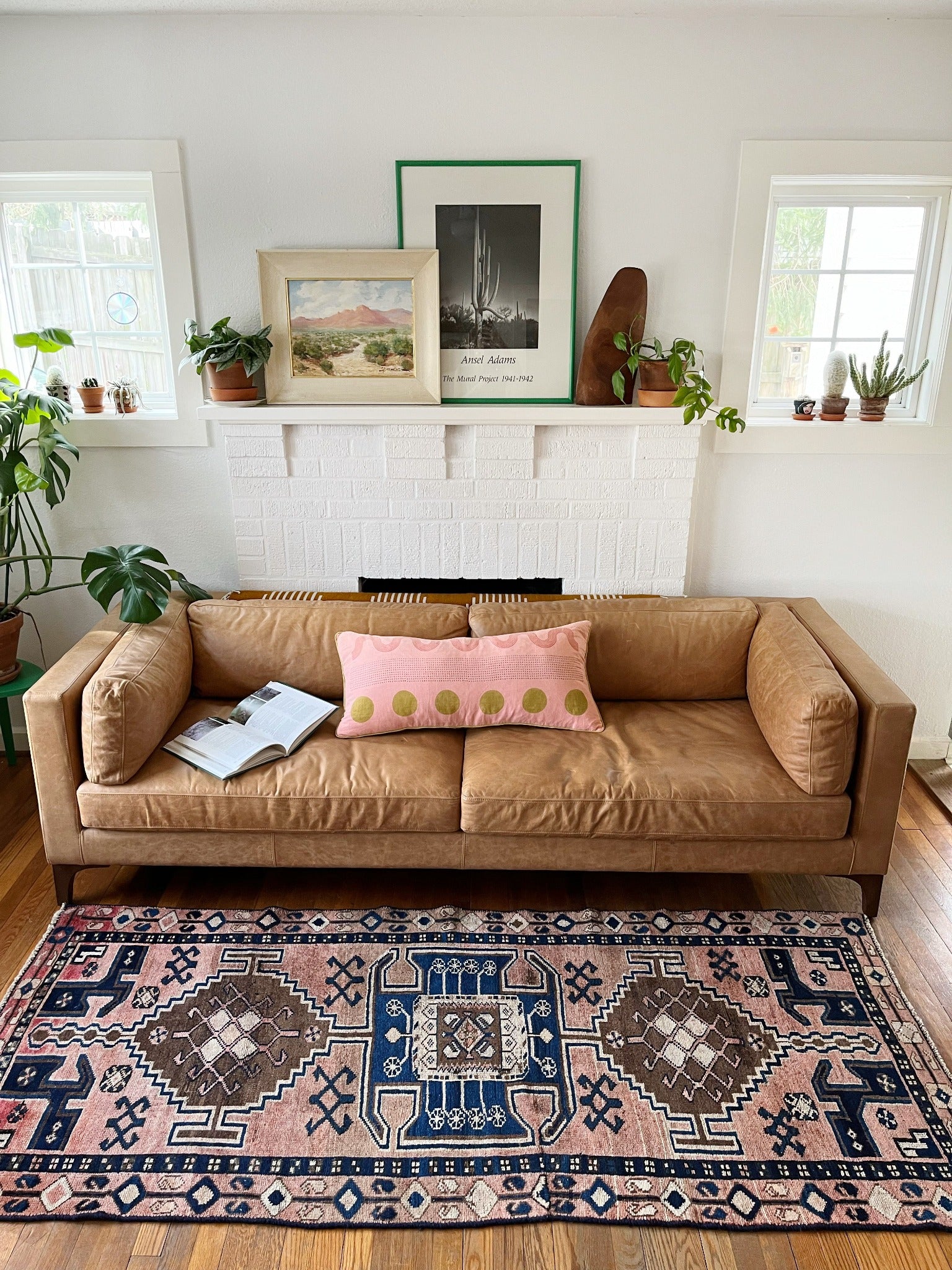 Enhance a Living Room with Manila Vintage Persian rug, irregular shaped rug  7’6”x3’3”