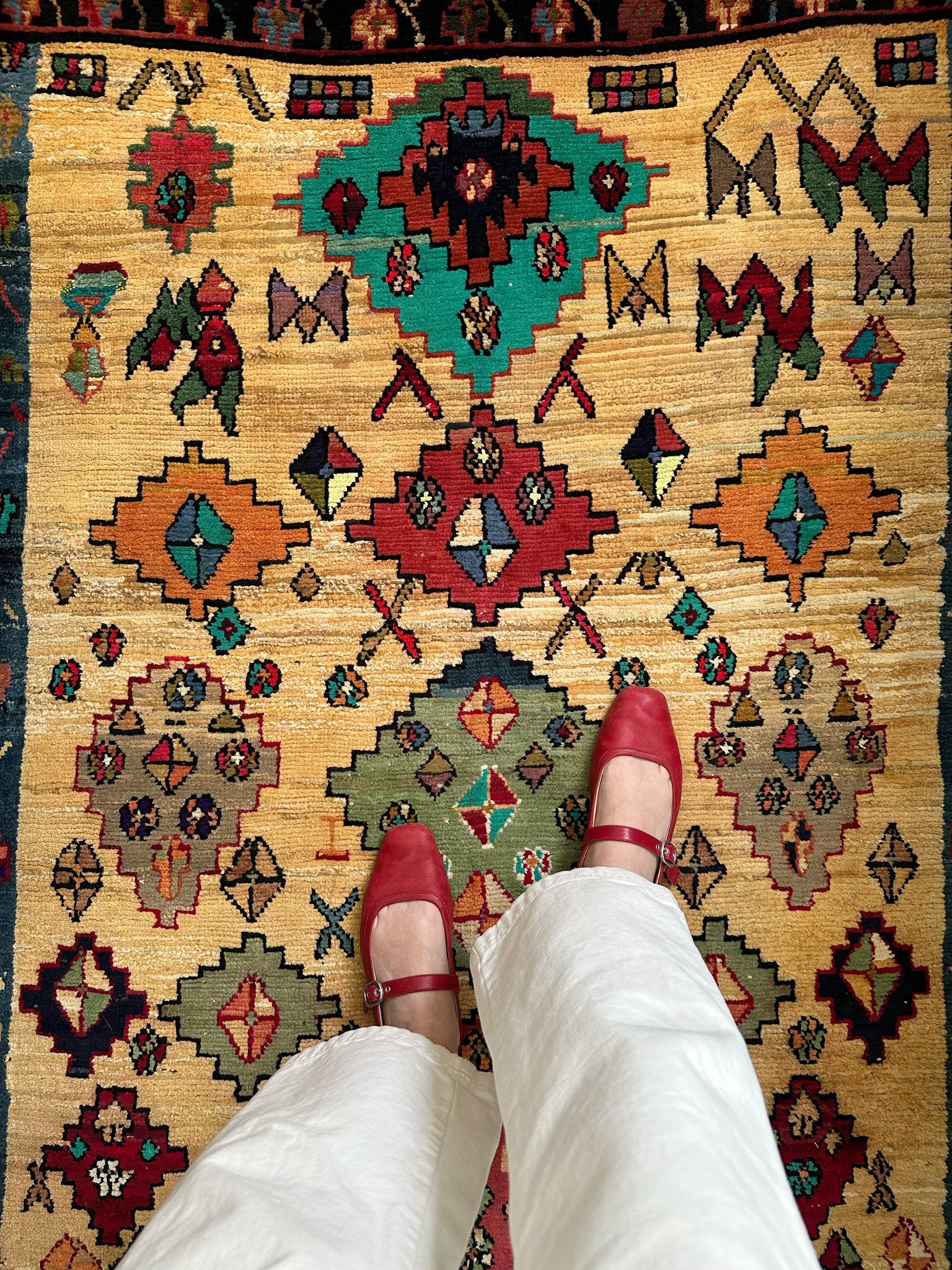 See Details and Motifs on Vintage Persian Rug