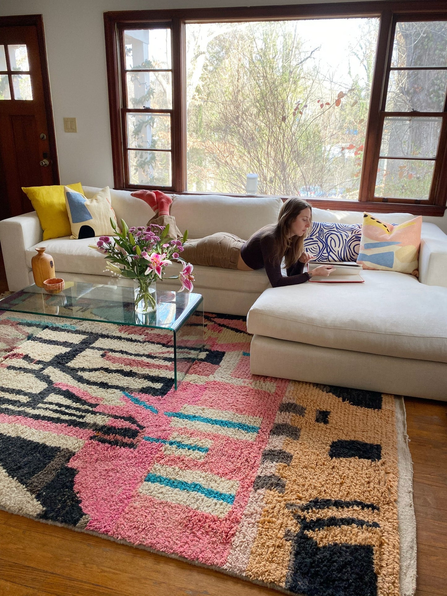 Style Rio Moroccan Rug in a Living Room