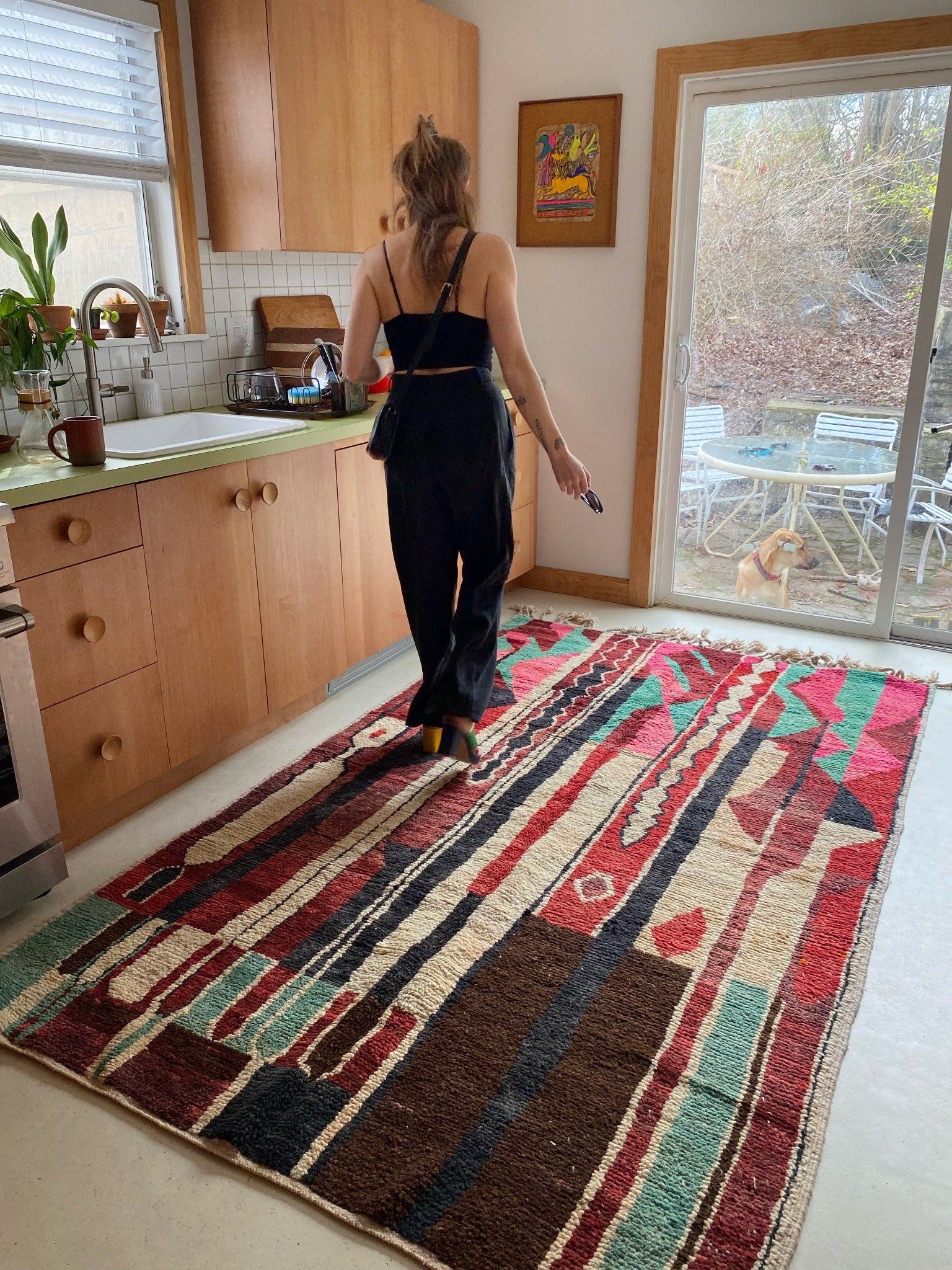Style Ponderosa Moroccan Rug in a Kitchen