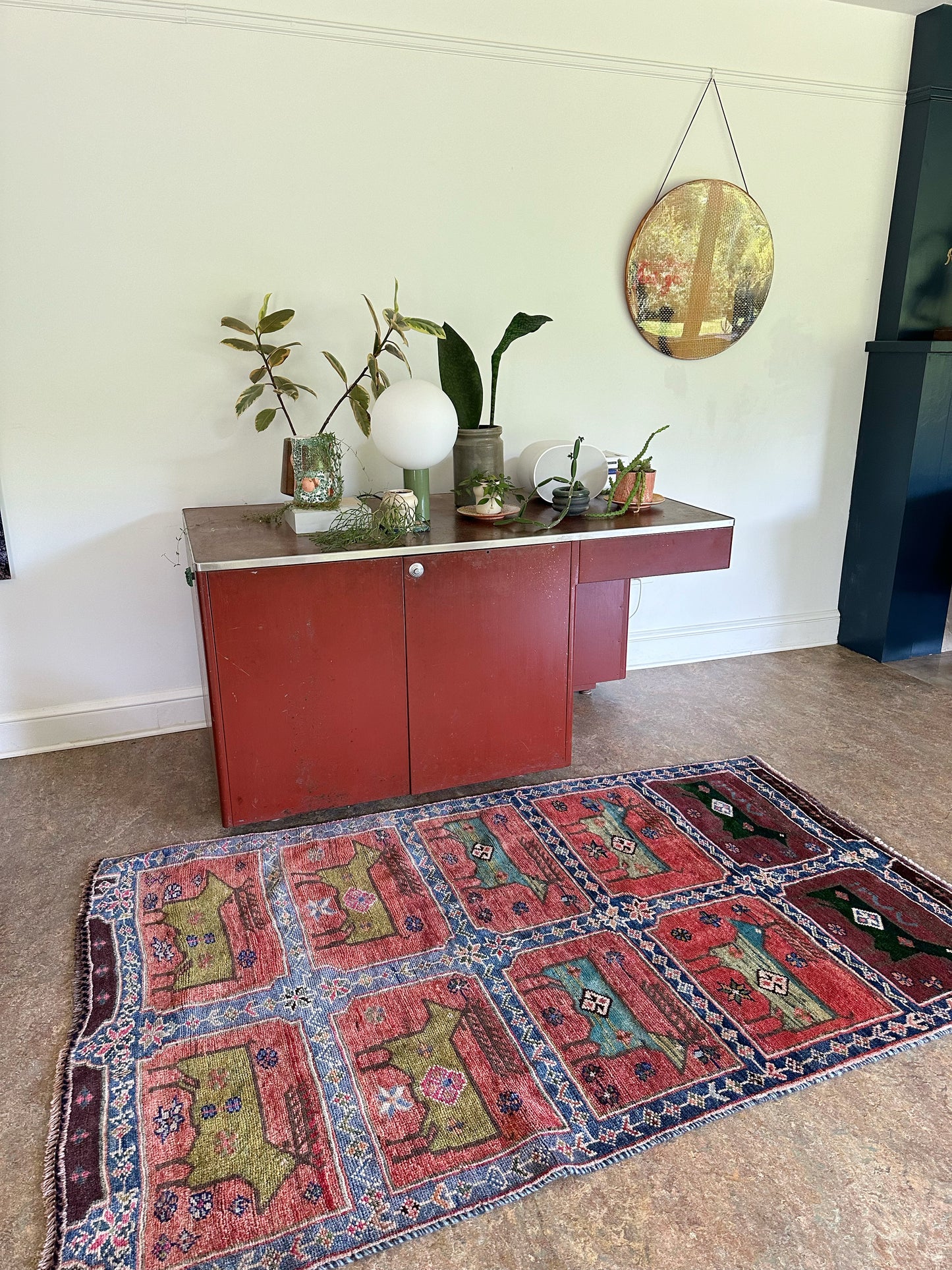 Pashto Farmhouse Vintage Persian Rug