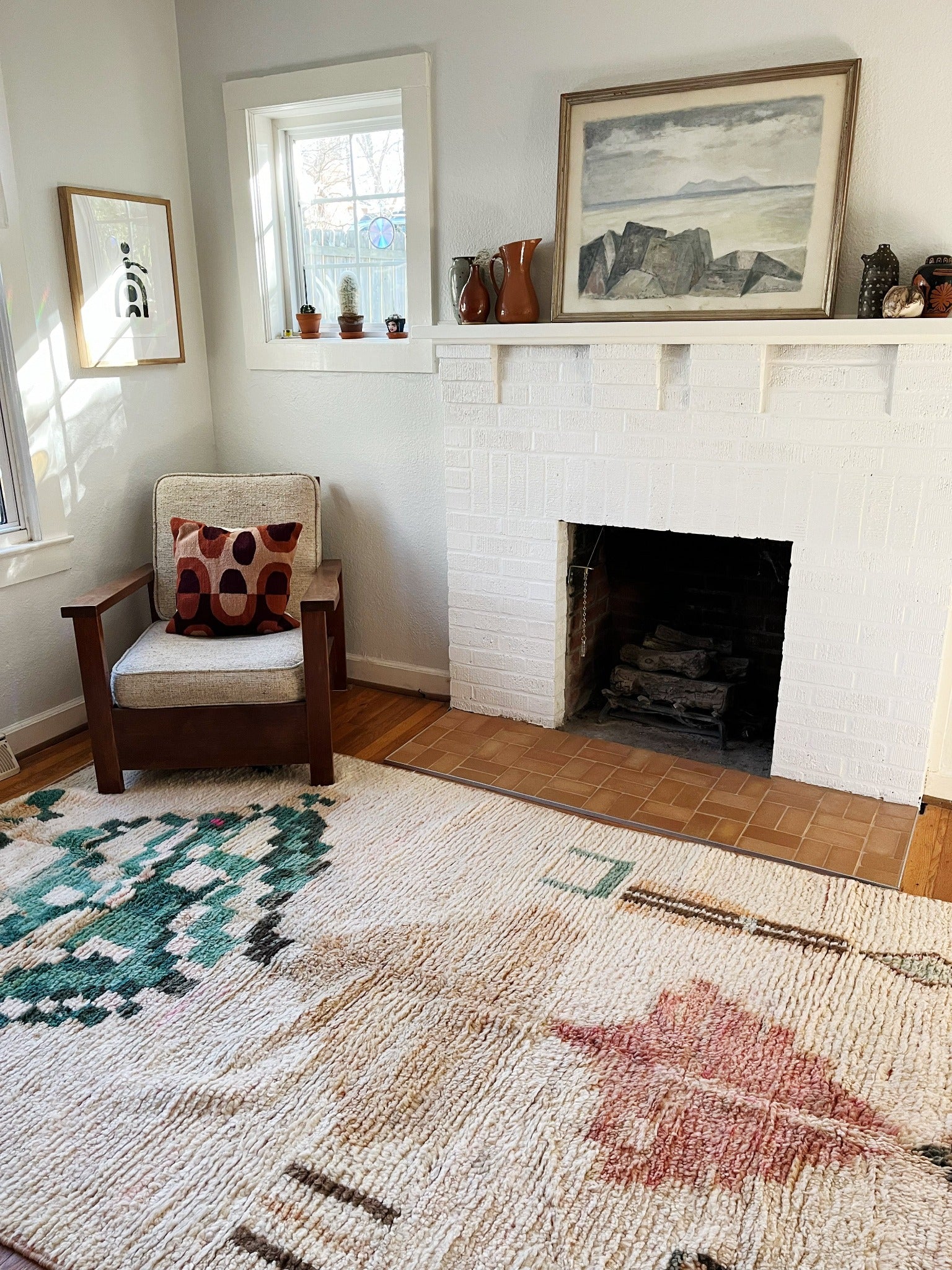 See Maya Moroccan Rug in a Living Room