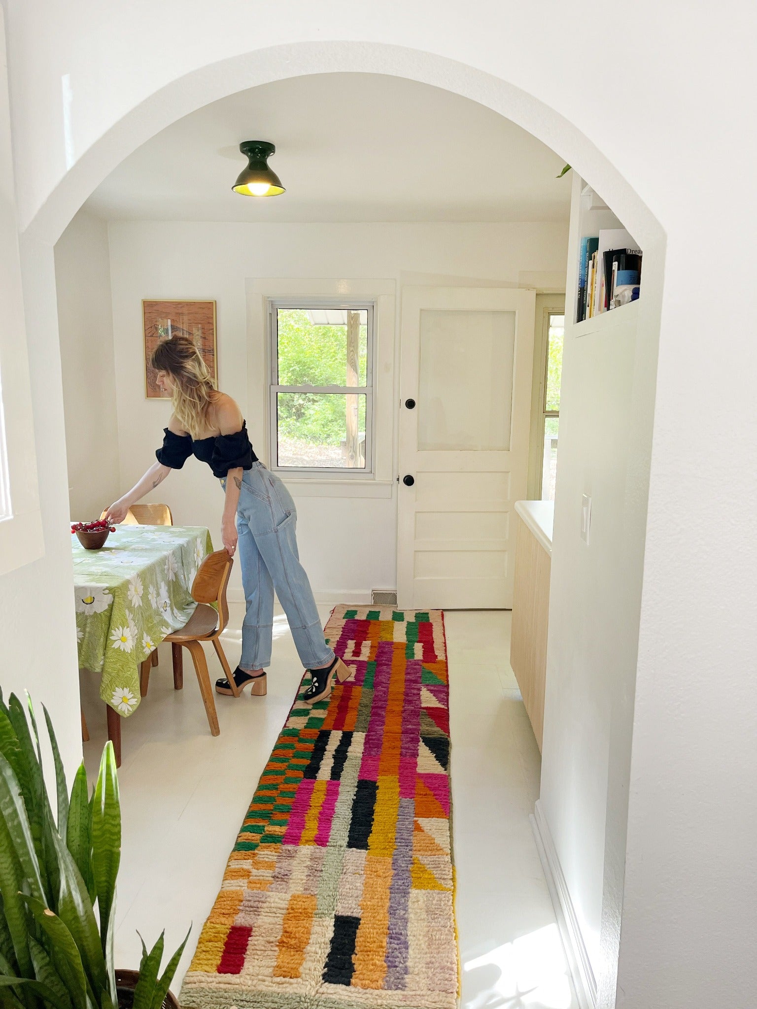 Style Handmade Checkered Moroccan Runner Rug