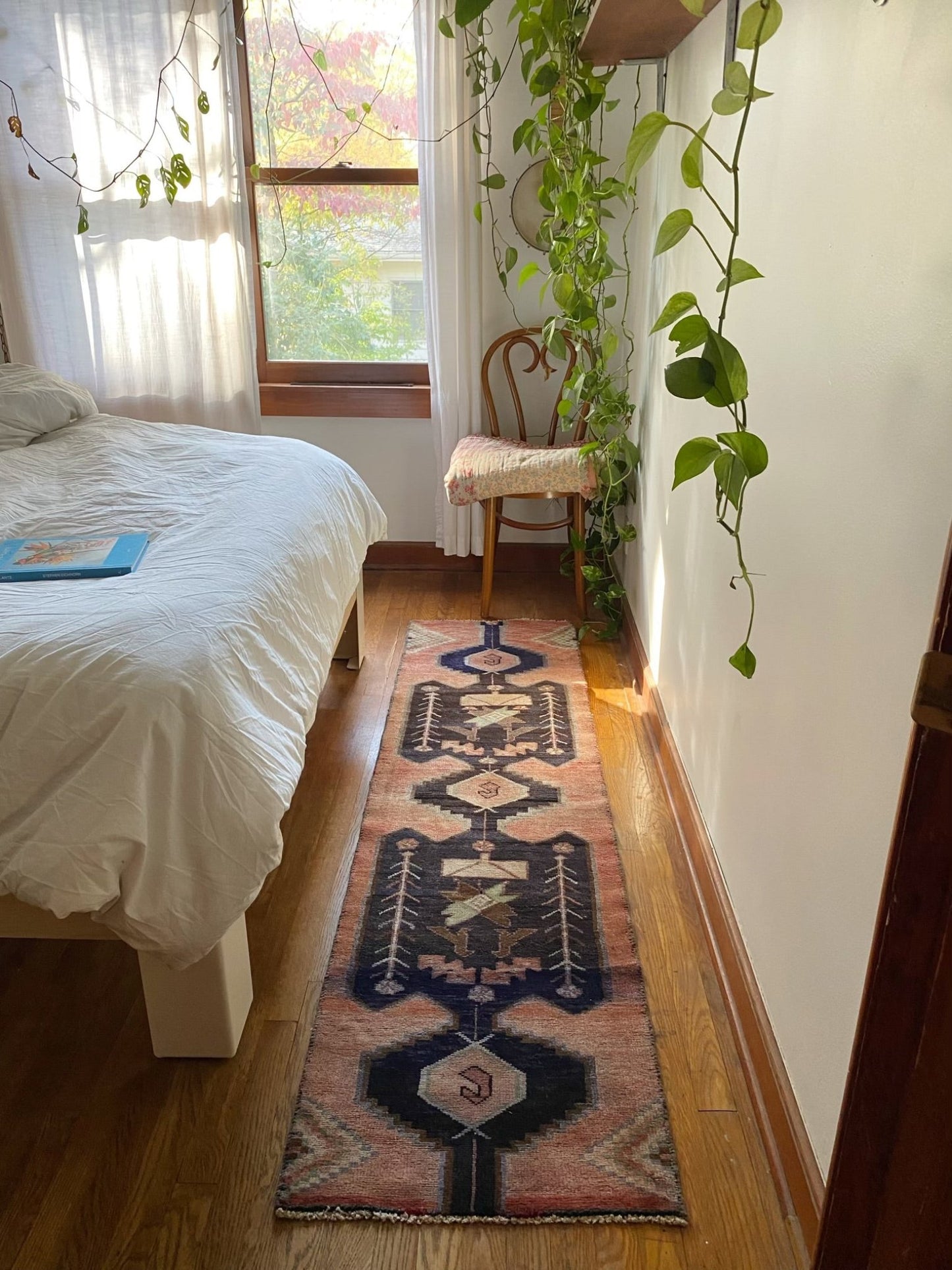 Style a Vintage Pink Persian Runner in a Bedroom