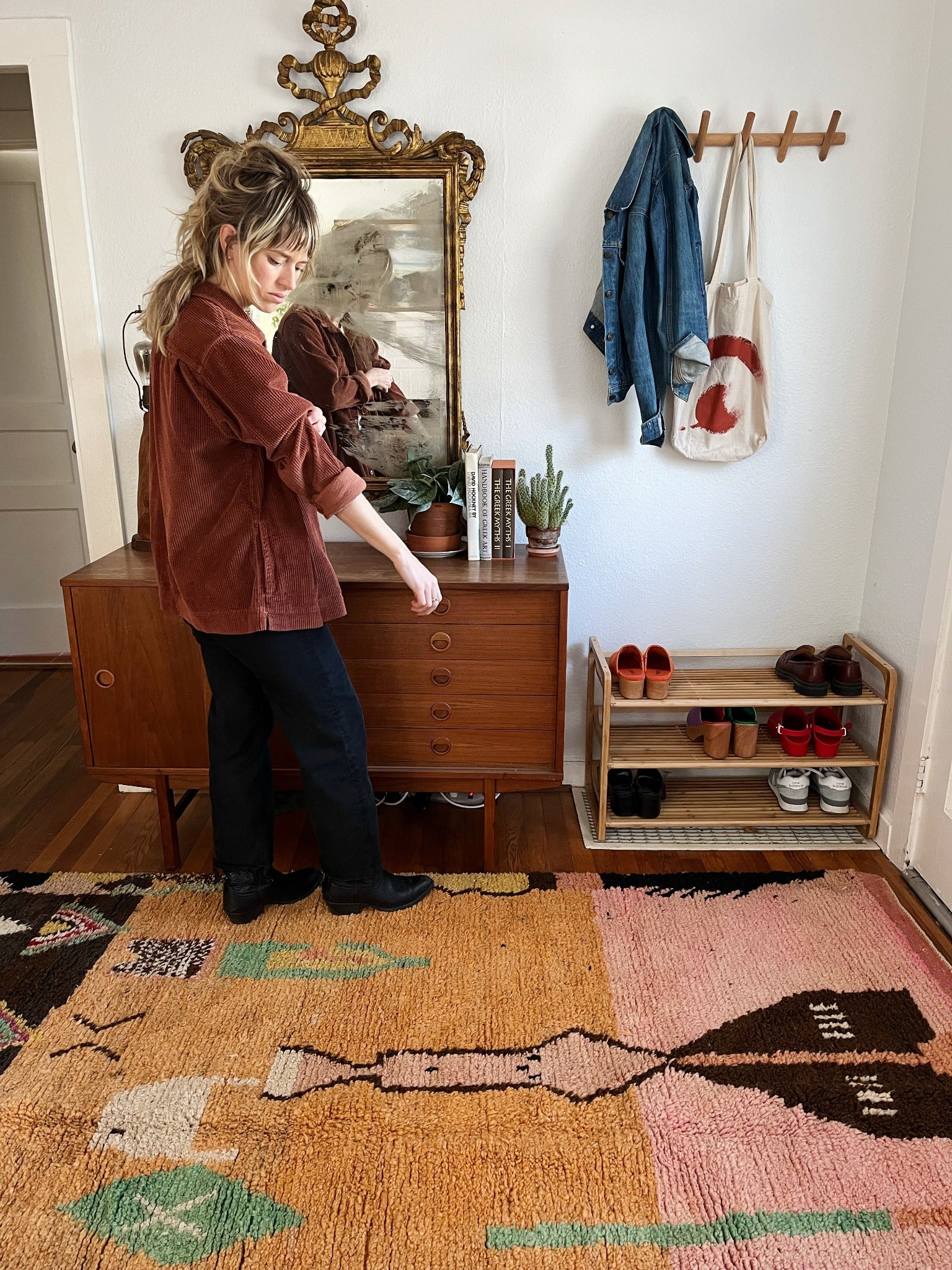 See Gil Moroccan Rug in an Entryway