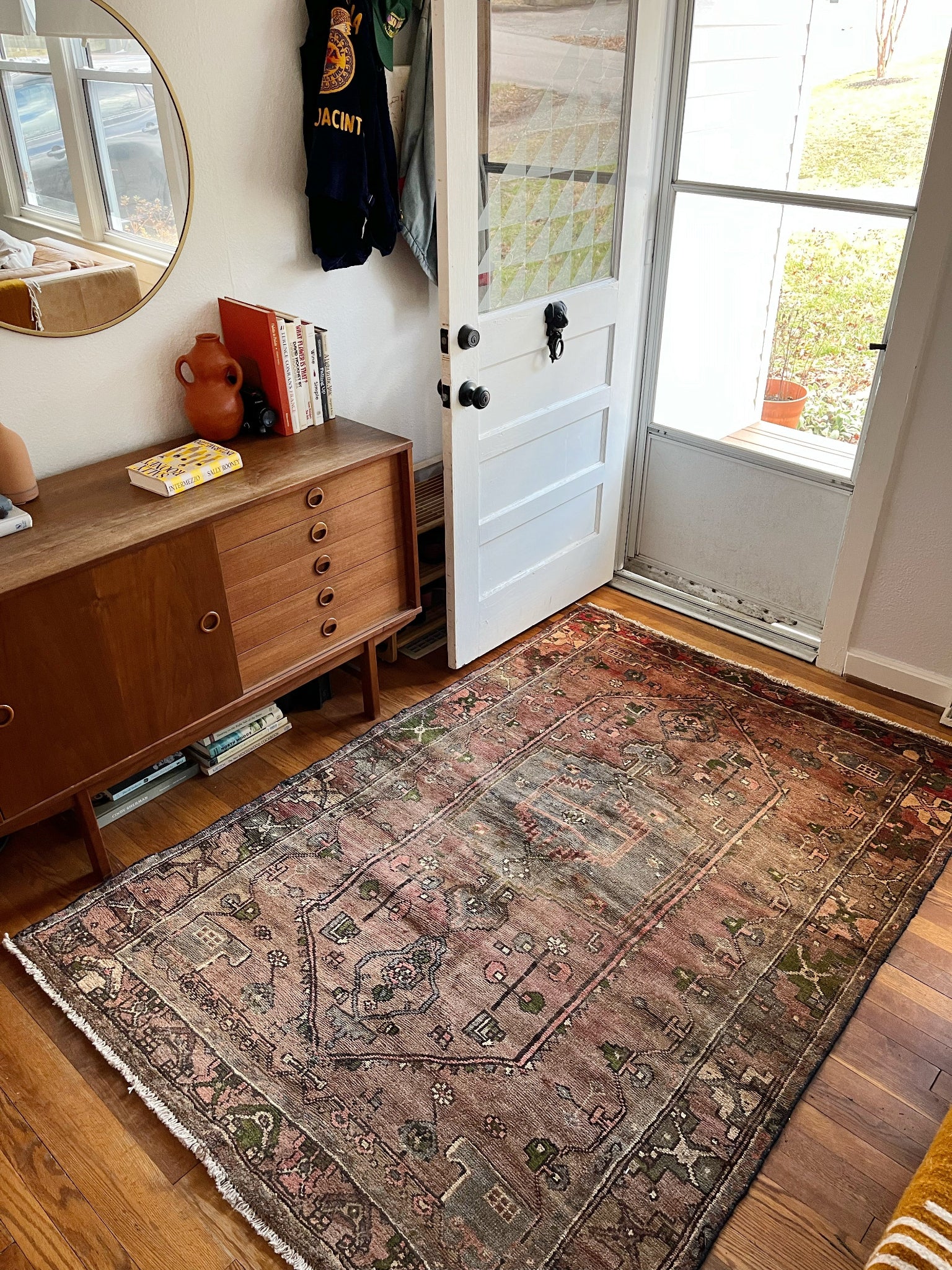 Enhance an Entryway with a Vintage Muted Persian Rug