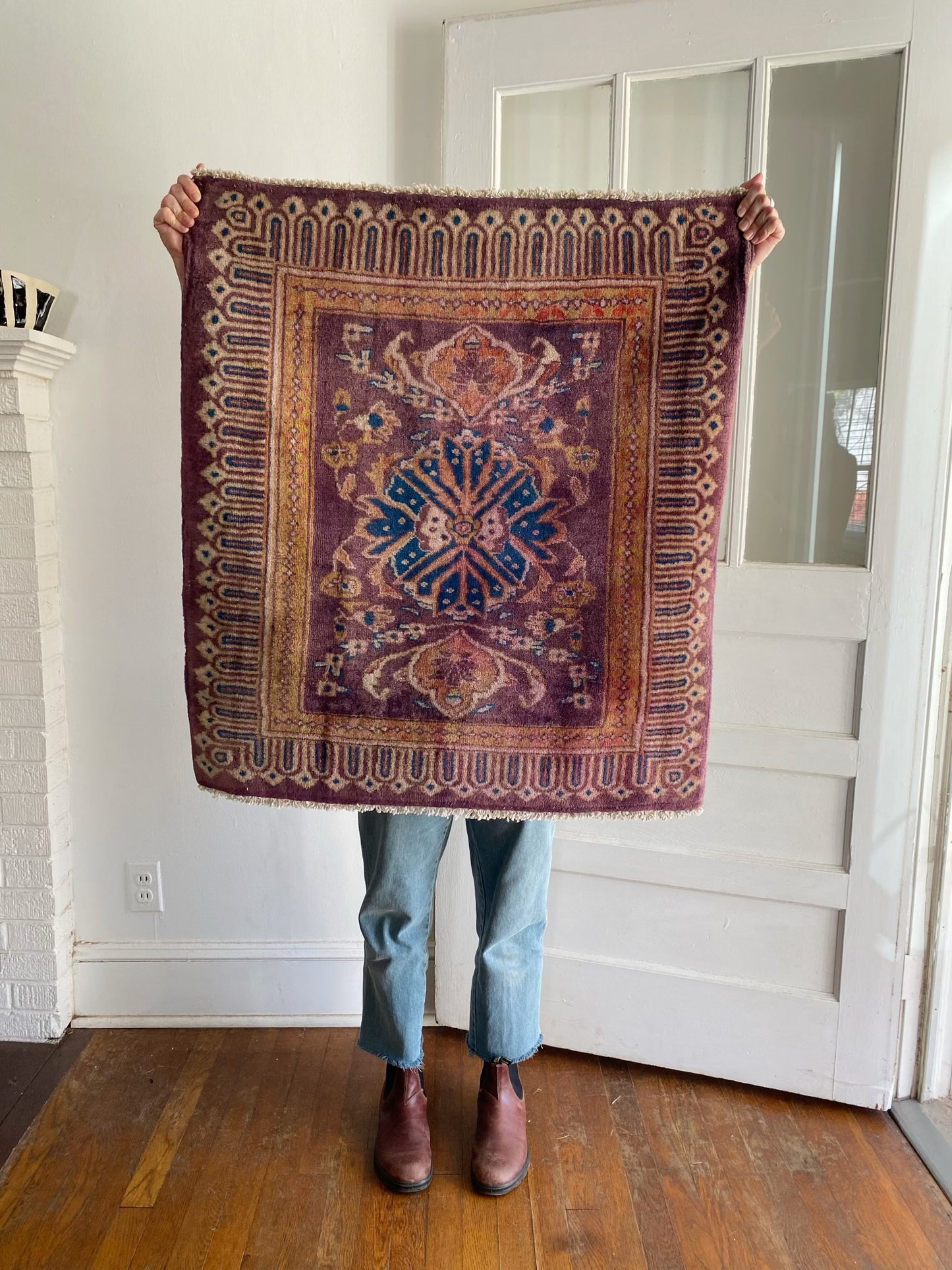 Luna Plum Mini Vintage Persian Rug