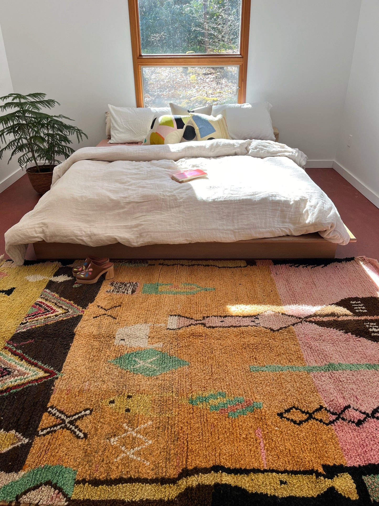 Gil Moroccan Rug Styled in a Primary Bedroom