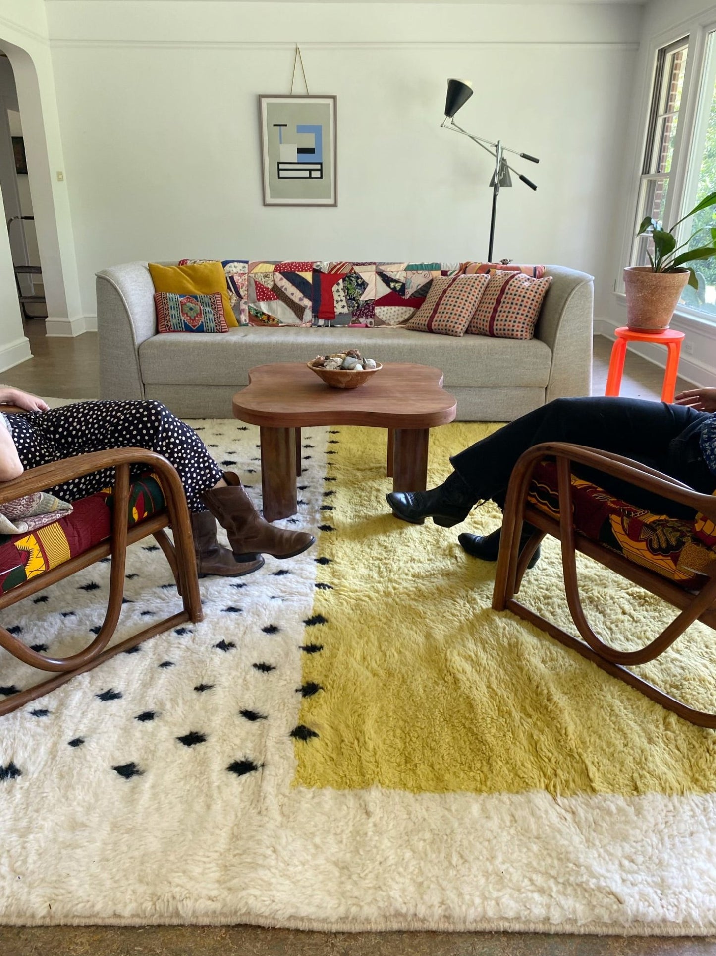 See Large HIgh Pile Moroccan Rug in a Modern Home