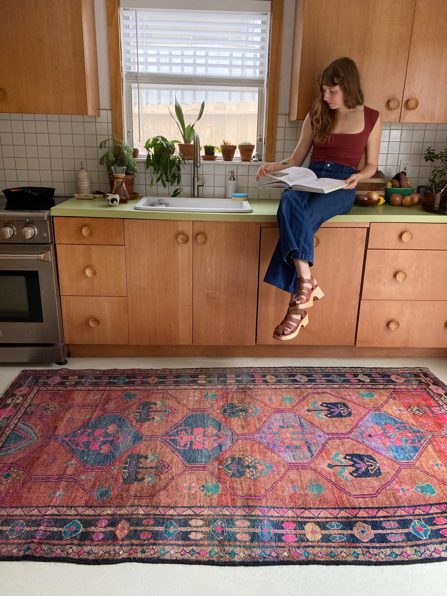 See multi colored area rug Cuprea Styled in a Kitchen